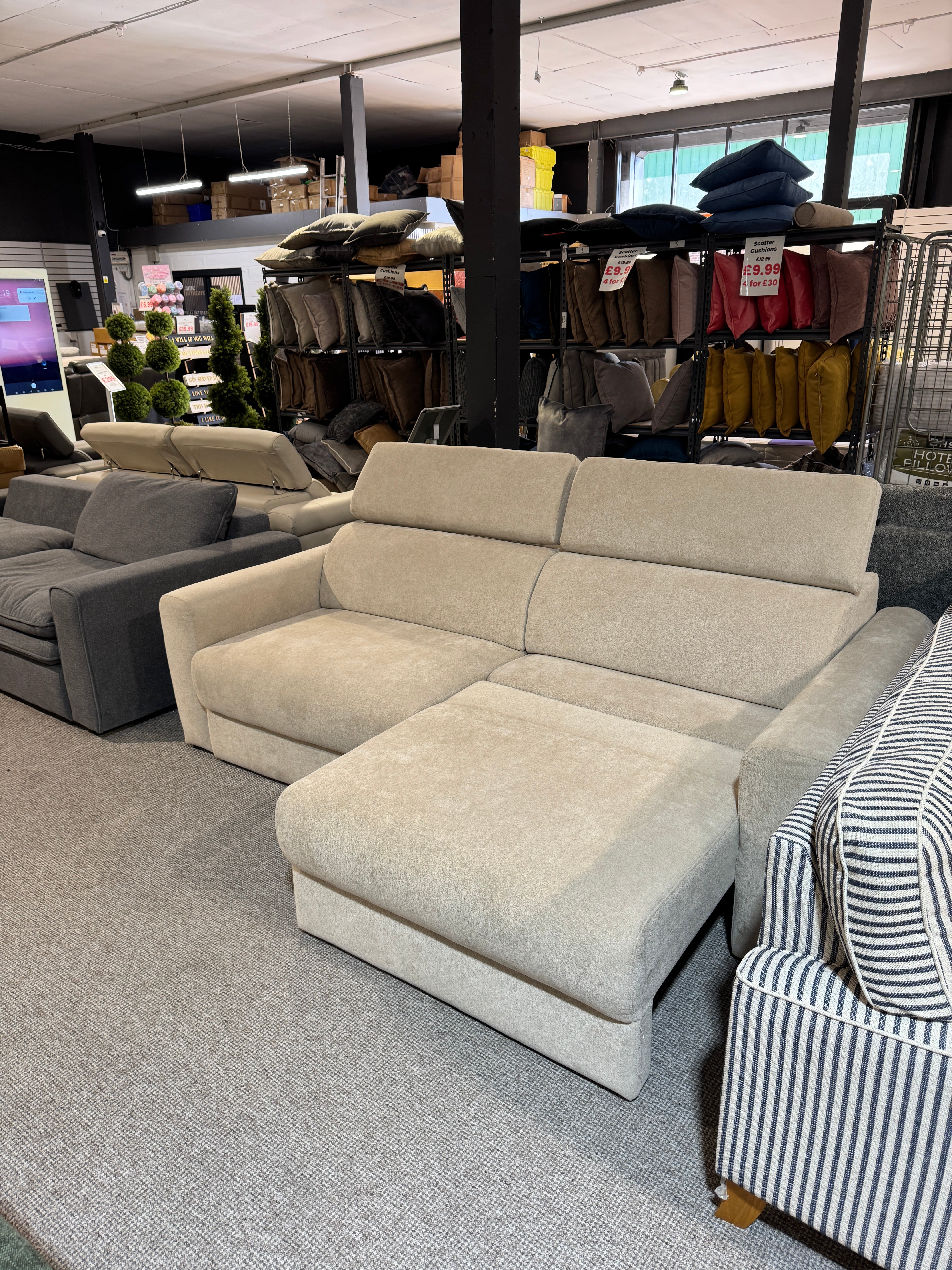 Raye 3 Seater Electric Sofa Bed in Beige (EX DISPLAY)