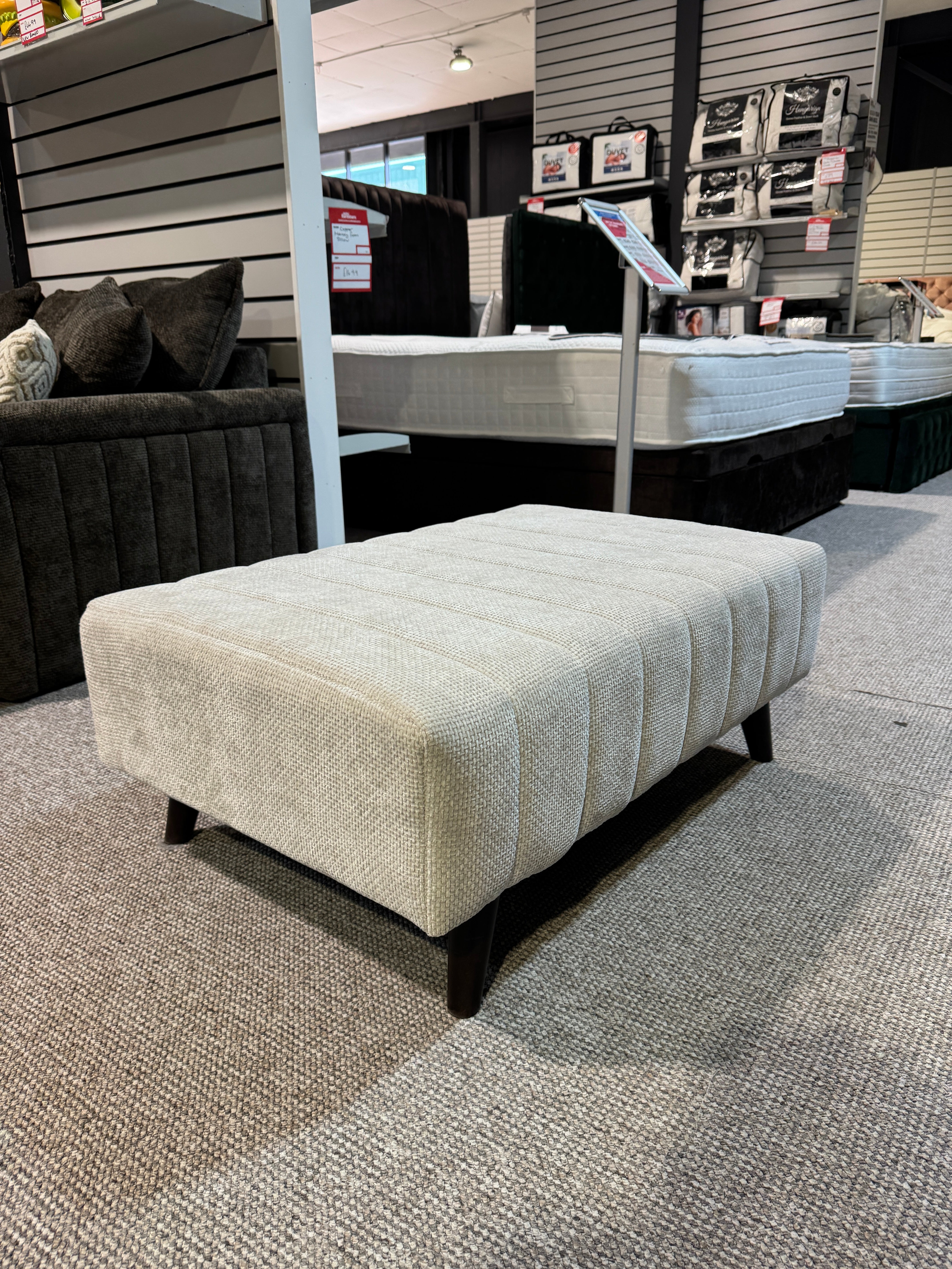 Buckley Standard Footstool in Jude Silver (Ex Display)