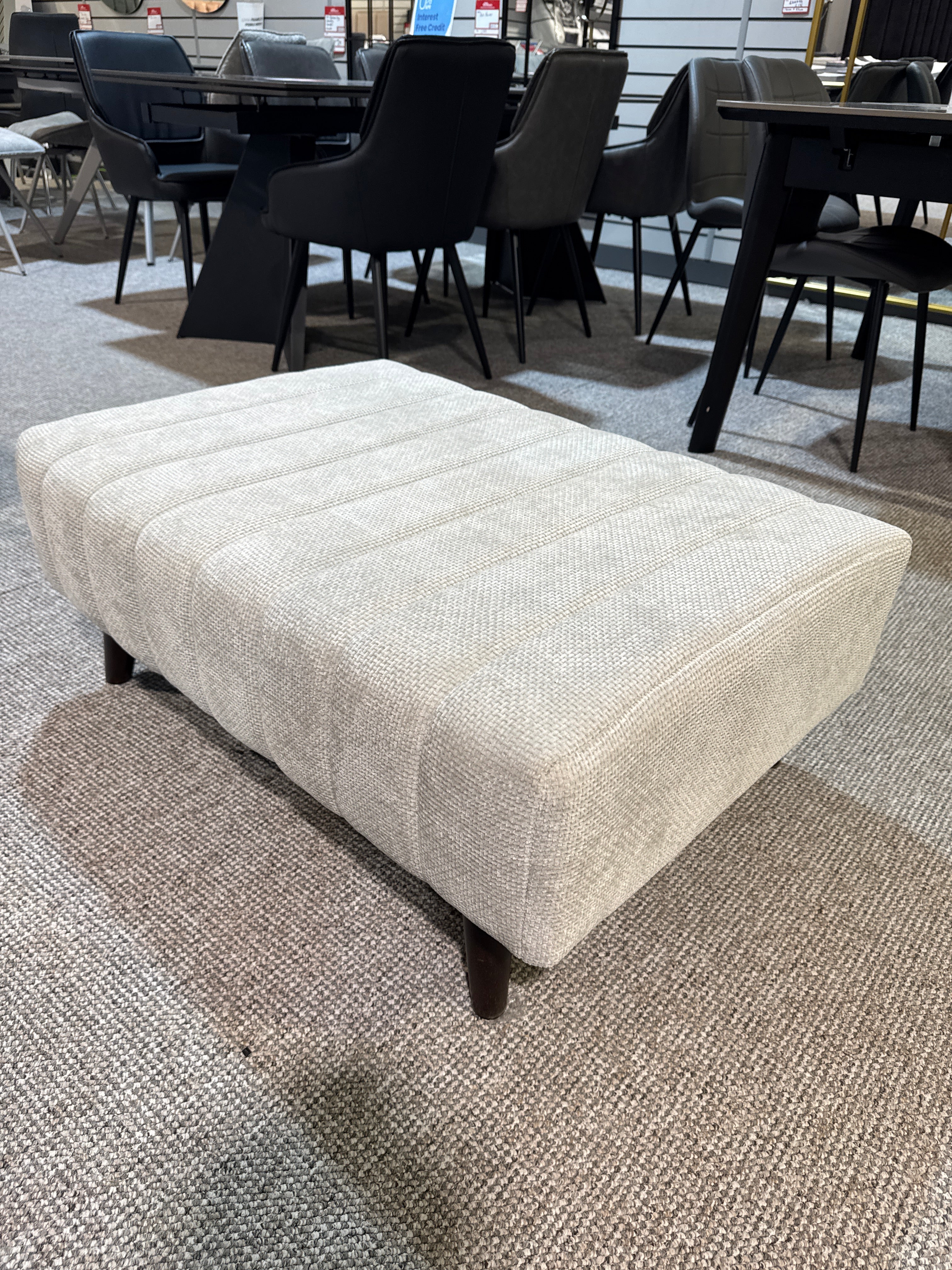 Buckley Standard Footstool in Jude Silver (Ex Display)