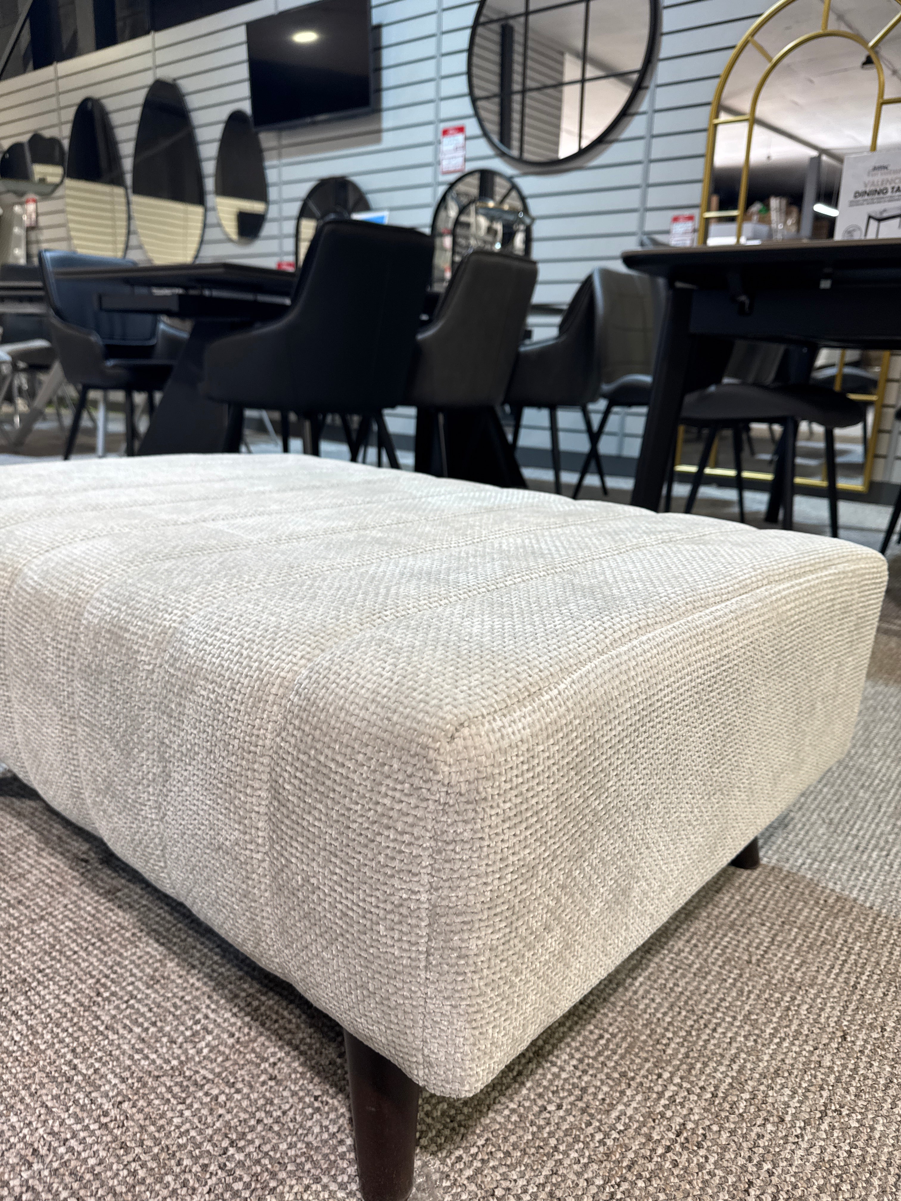 Buckley Standard Footstool in Jude Silver (Ex Display)