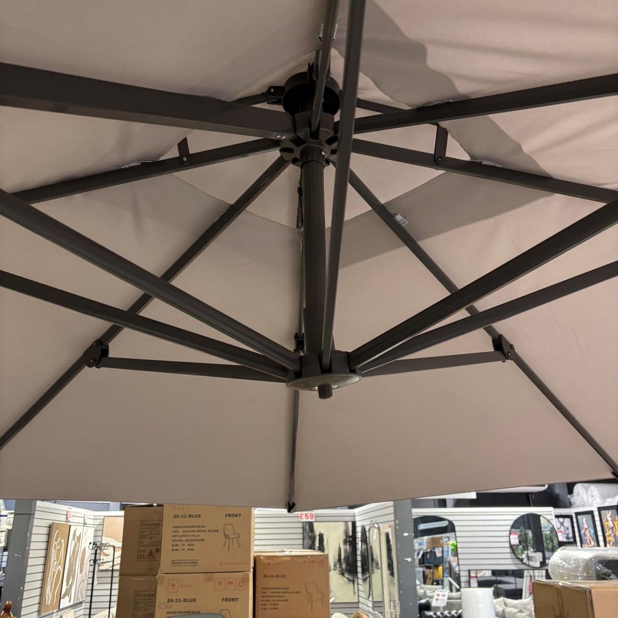 3m Rotating Cantilever Parasol in Medium Grey (Base Included) (14930020303226)