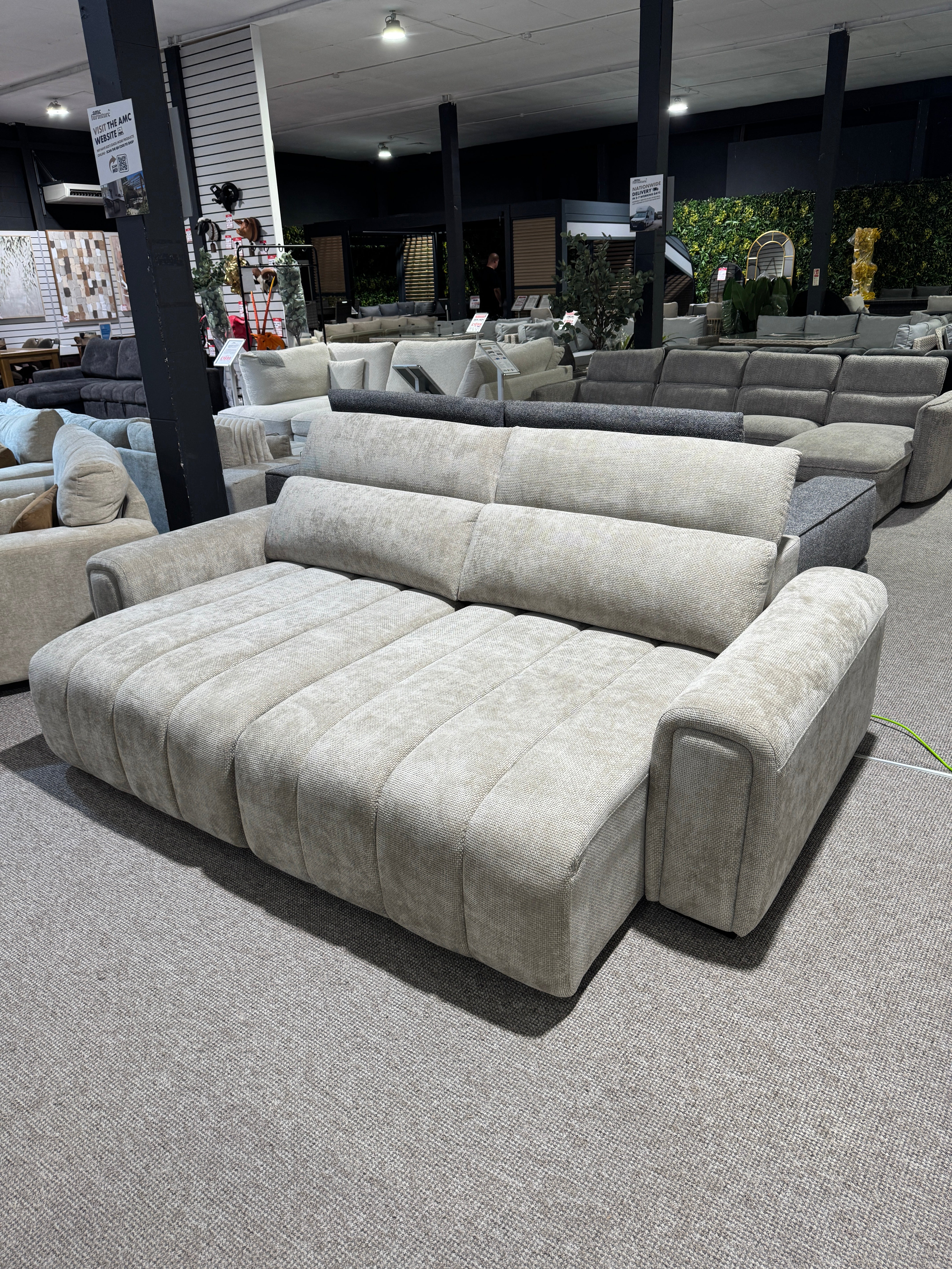April Electric Power Slider Sofa in Champagne B Womack