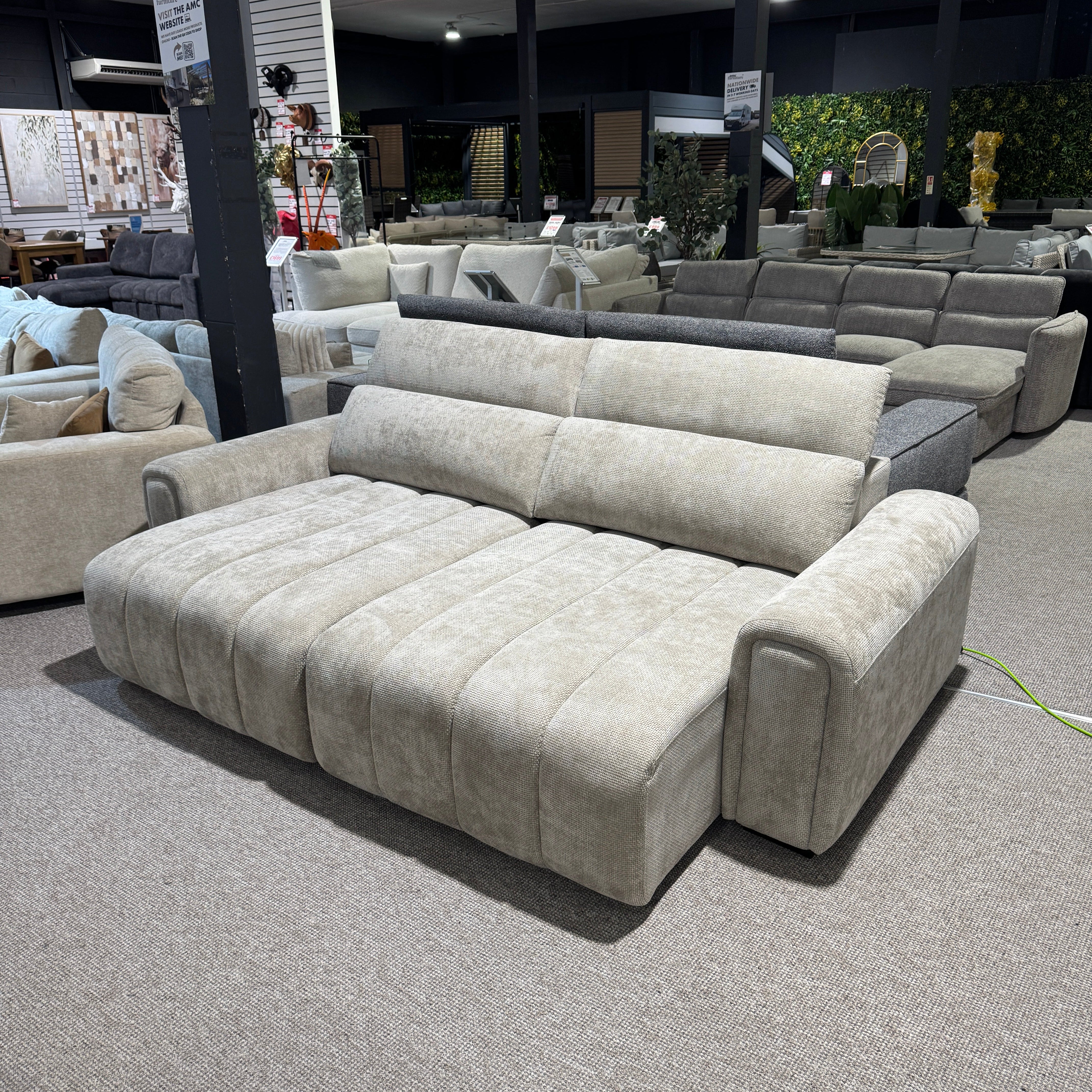 April Electric Power Slider Sofa in Champagne B Womack