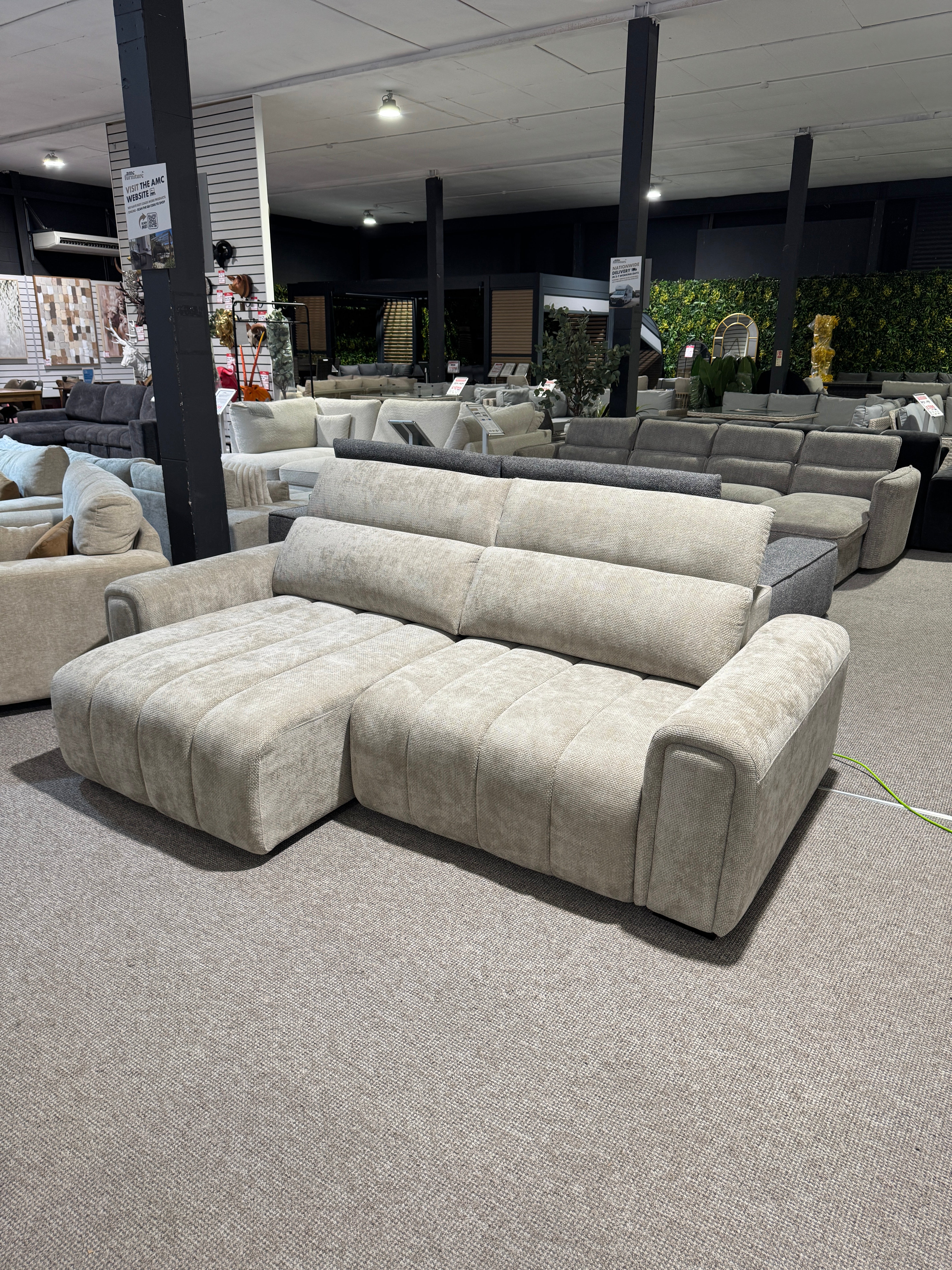 April Electric Power Slider Sofa in Champagne B Womack