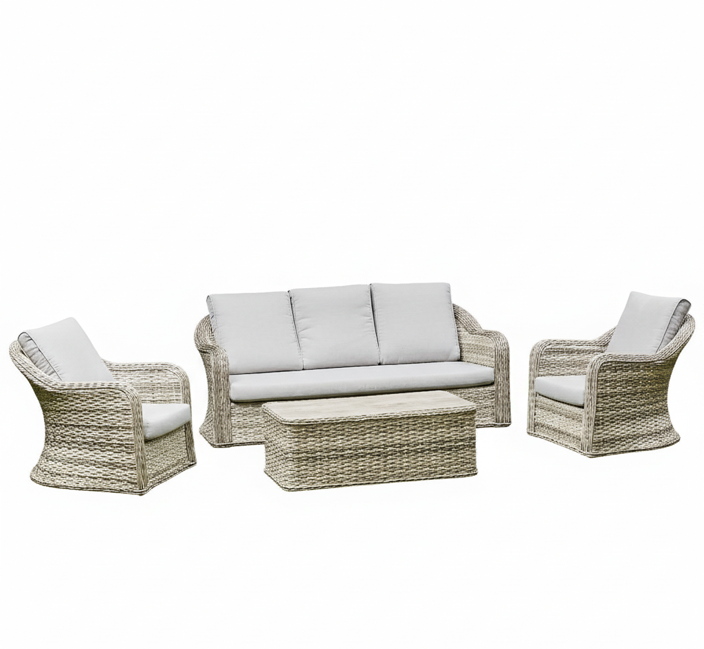 Isla Rattan Lounge Set – Grey