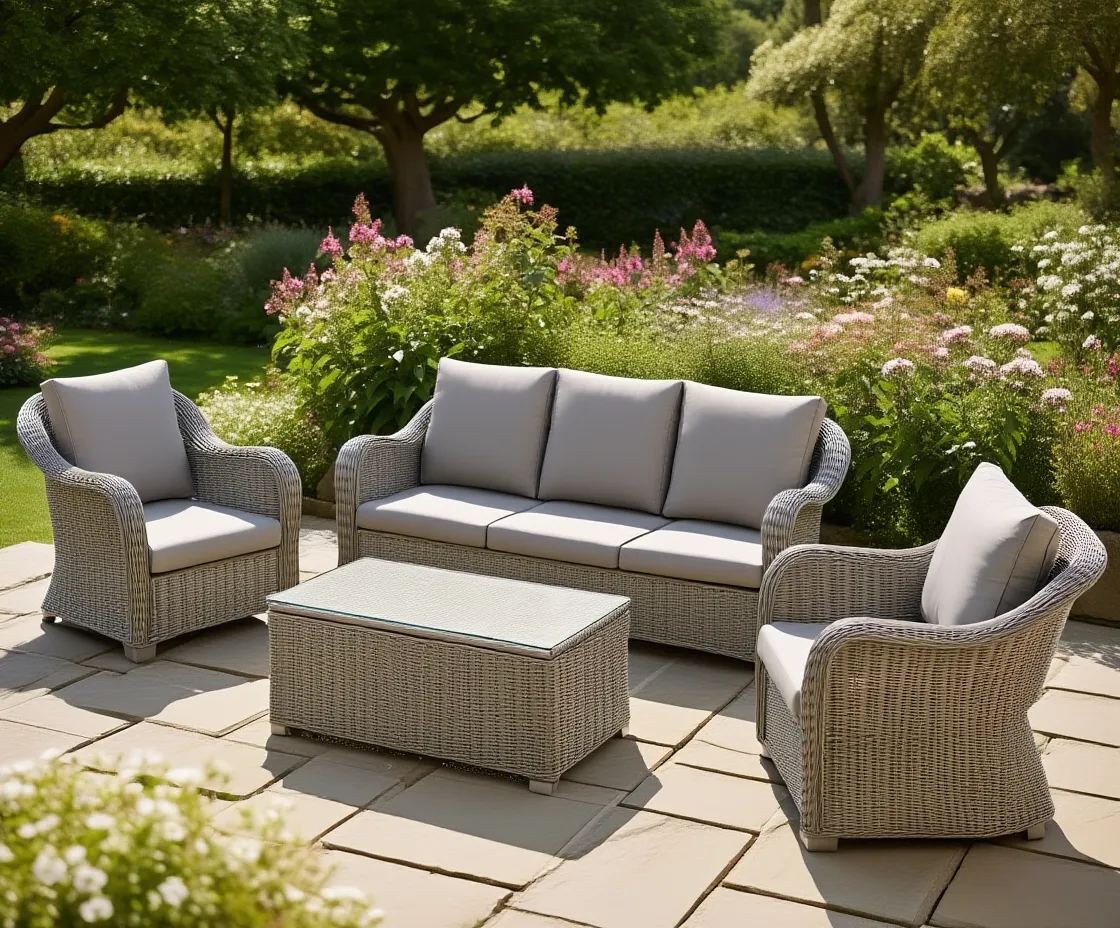 Isla Rattan Lounge Set in Beige