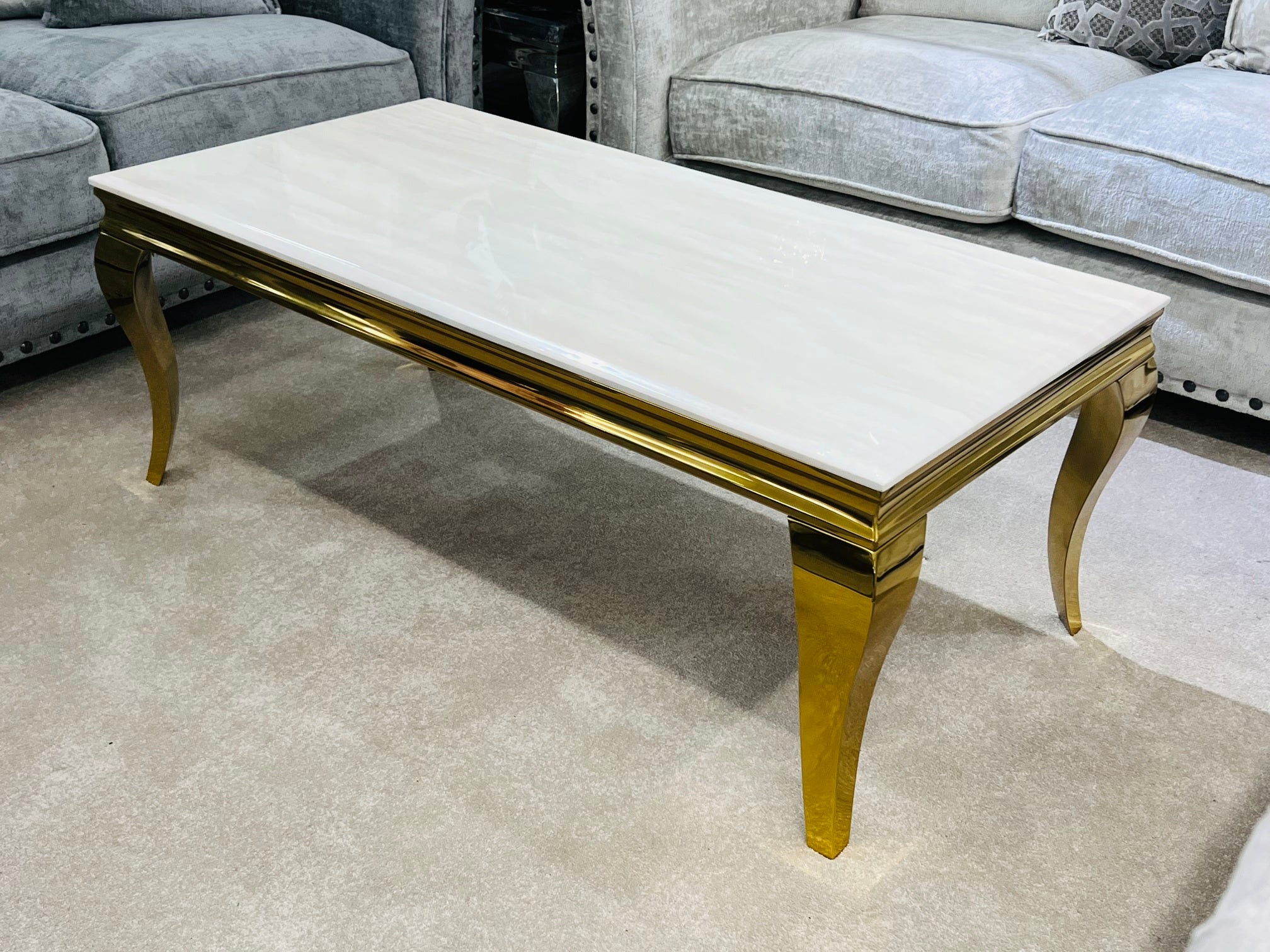 Ivy 1.2m Cream & Gold Marble Coffee Table1 (15301510693242)