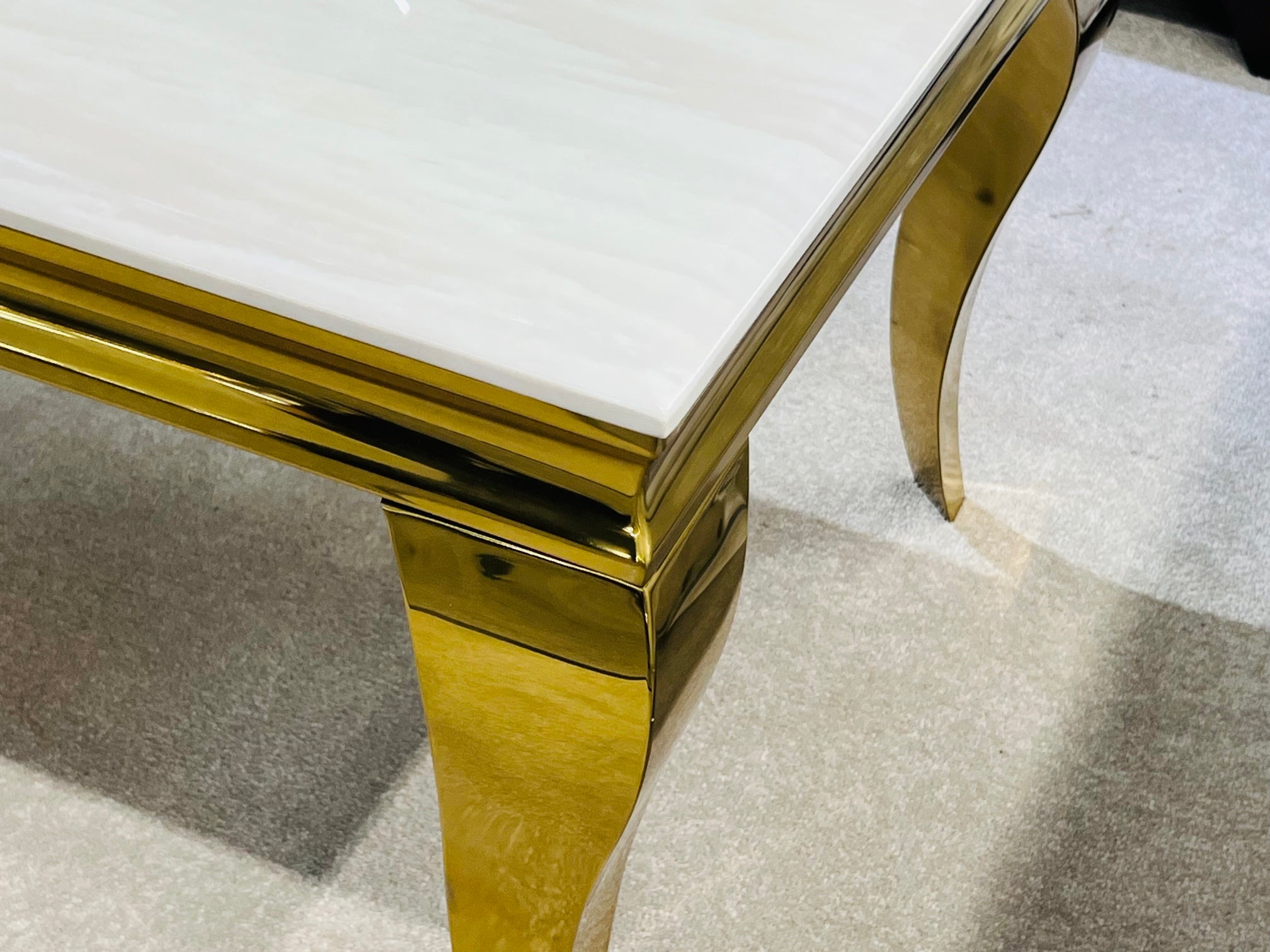 Ivy 1.2m Cream & Gold Marble Coffee Table,2 (15301510693242)
