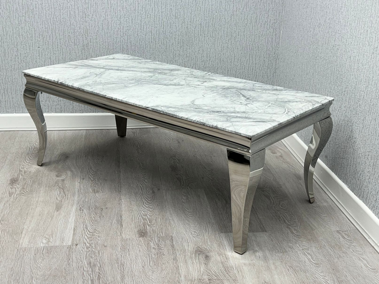 Ivy 1.2m Silver Marble Coffee Table,1 (15301497487738)