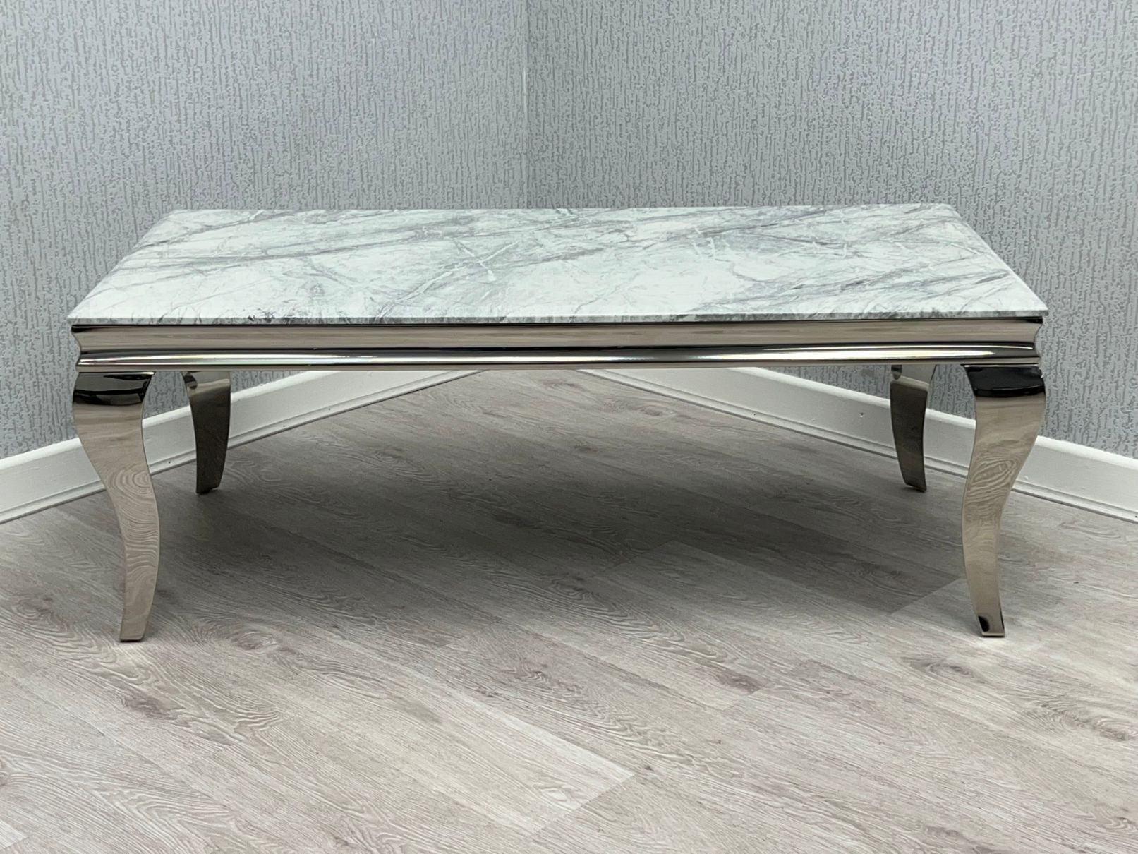 Ivy 1.2m Silver Marble Coffee Table,2 (15301497487738)