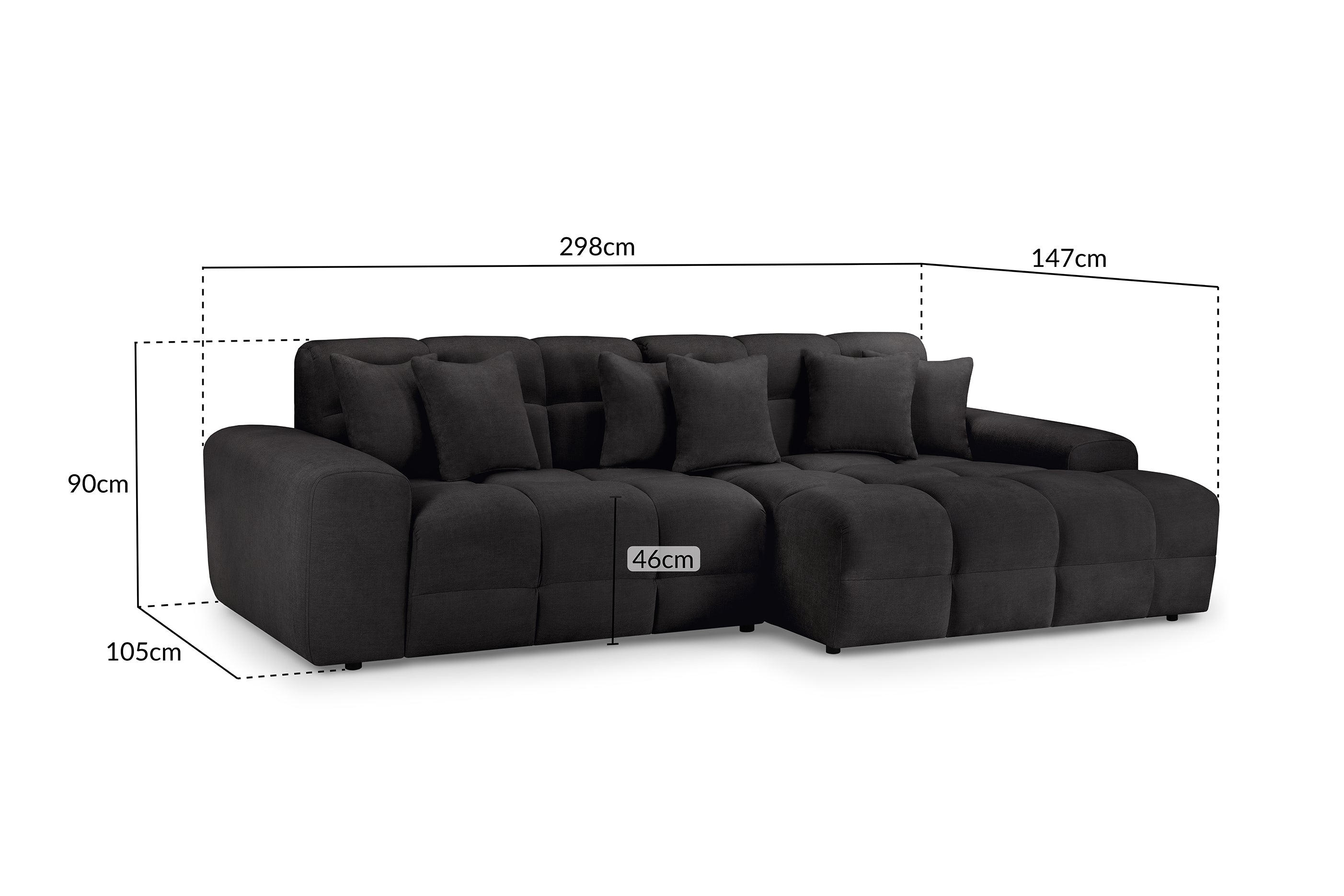 Eve Corner Sofa Grey Right Hand Facing