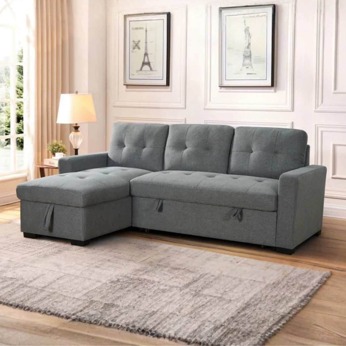 Joseph Grey Universal Corner Sofabed, front view 2 (15320507974010)