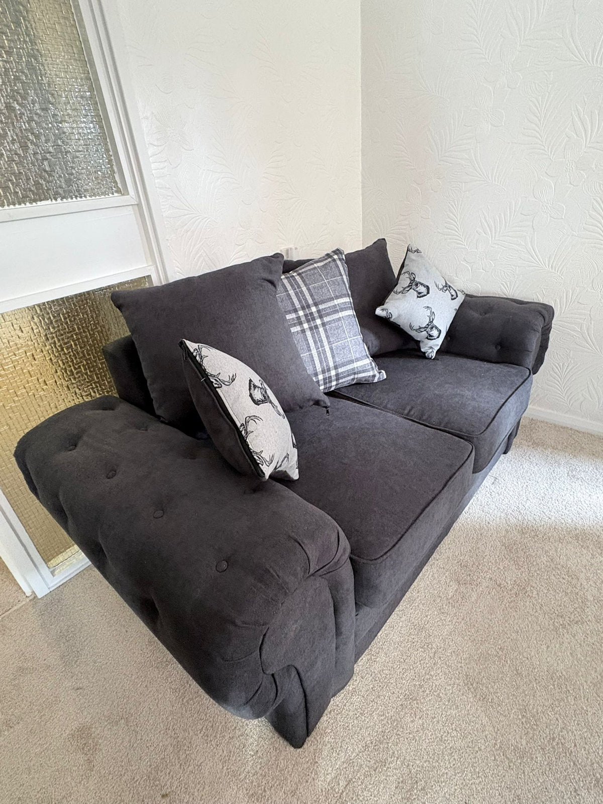 Jude Scatterback Sofa Black 3 Seater