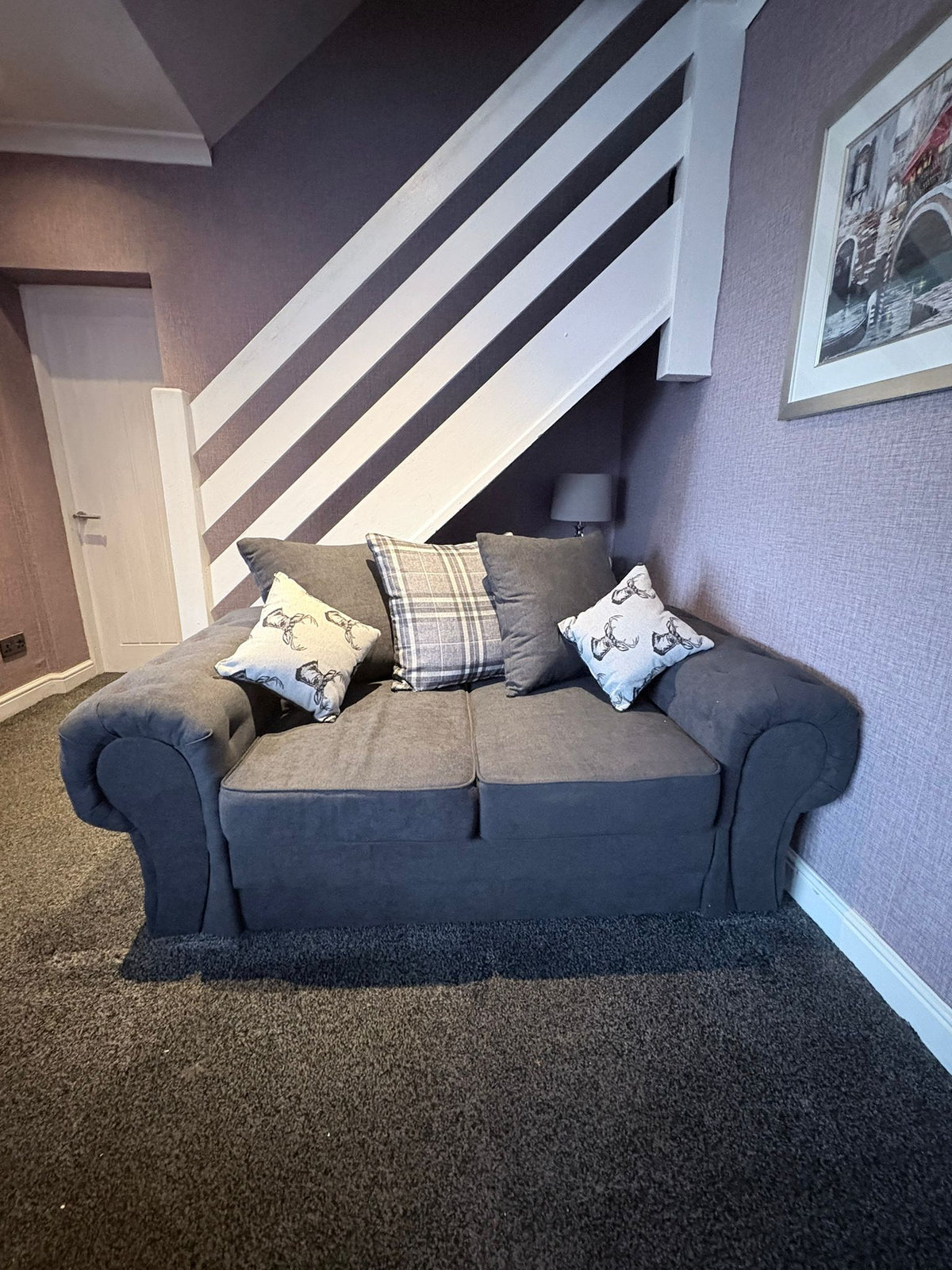 Jude Scatterback Sofa Black 3 Seater