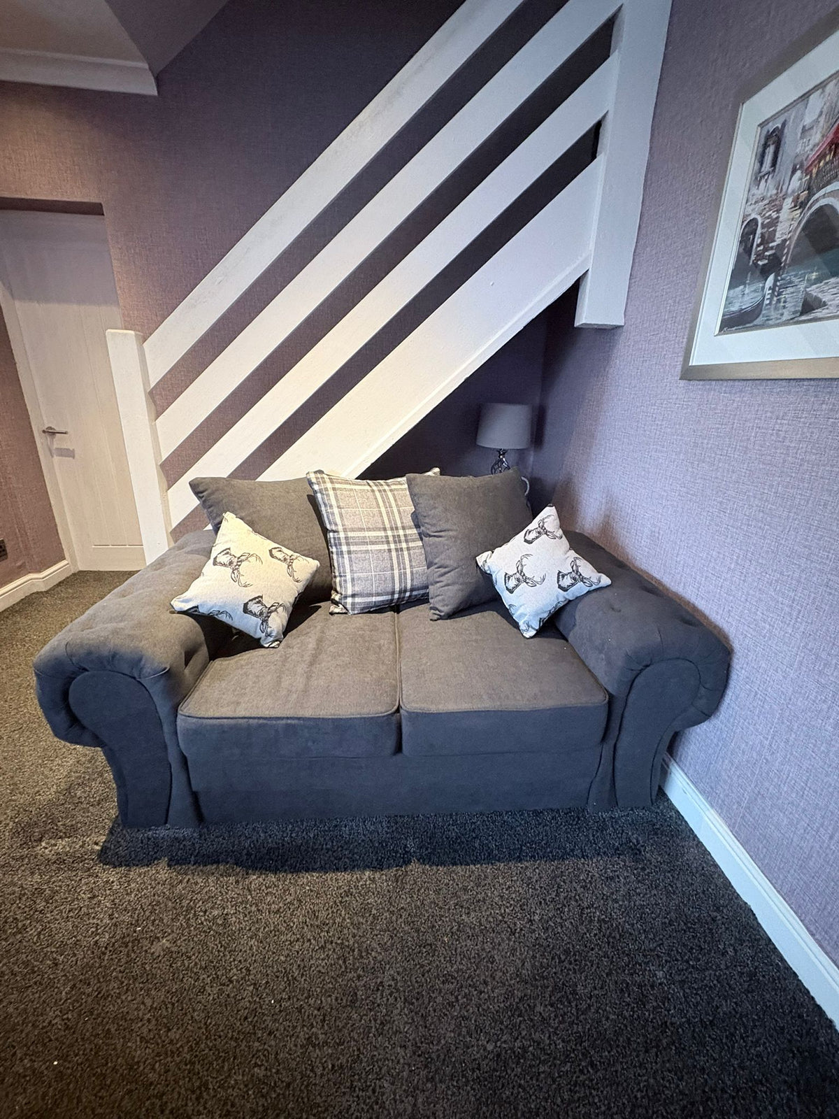 Jude Scatterback Sofa Black 3 Seater