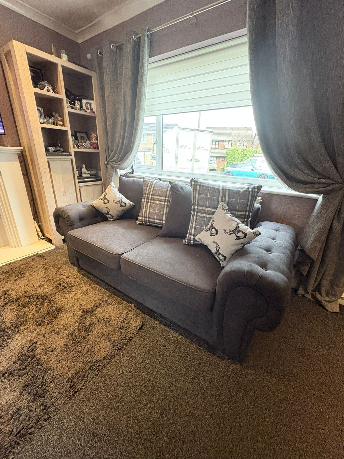 Jude Scatterback Sofa Black 3 Seater