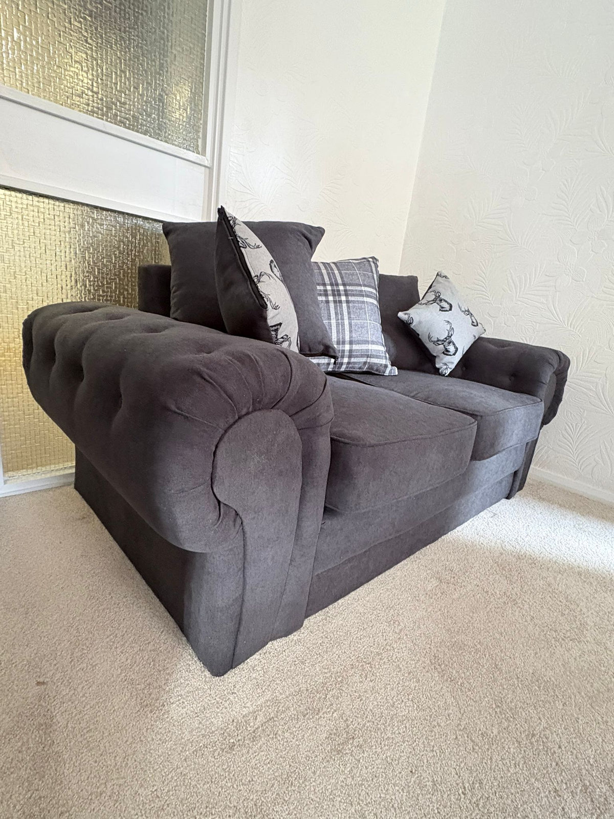 Jude Scatterback Sofa Black 3 Seater