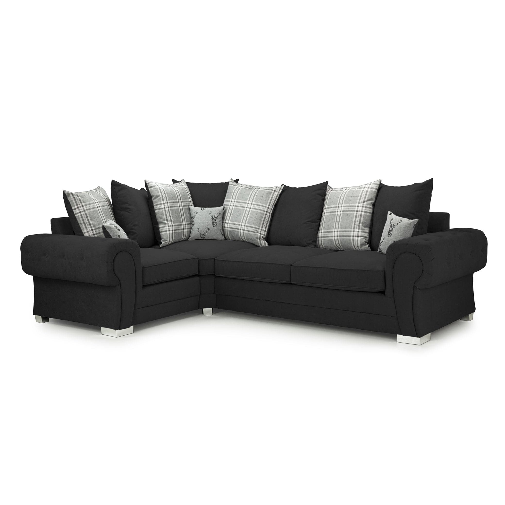 Jude Scatterback Sofa Grey Left Hand Facing Corner - AMC Furniture