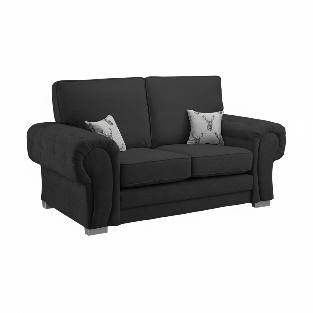 Jude Fullback Sofa Black 2 Seater
