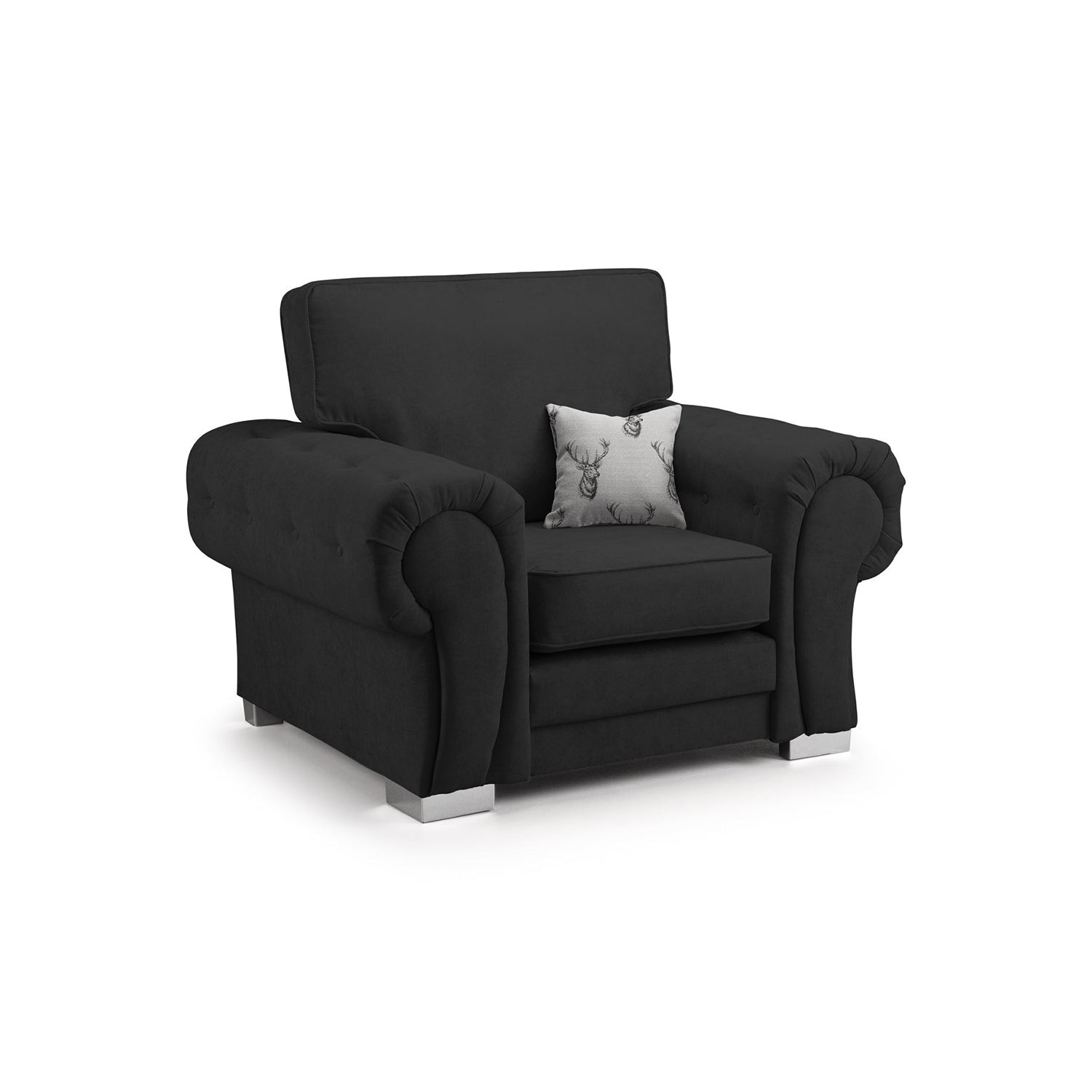 Jude Fullback Sofa Black Armchair - front view (7026795905088)