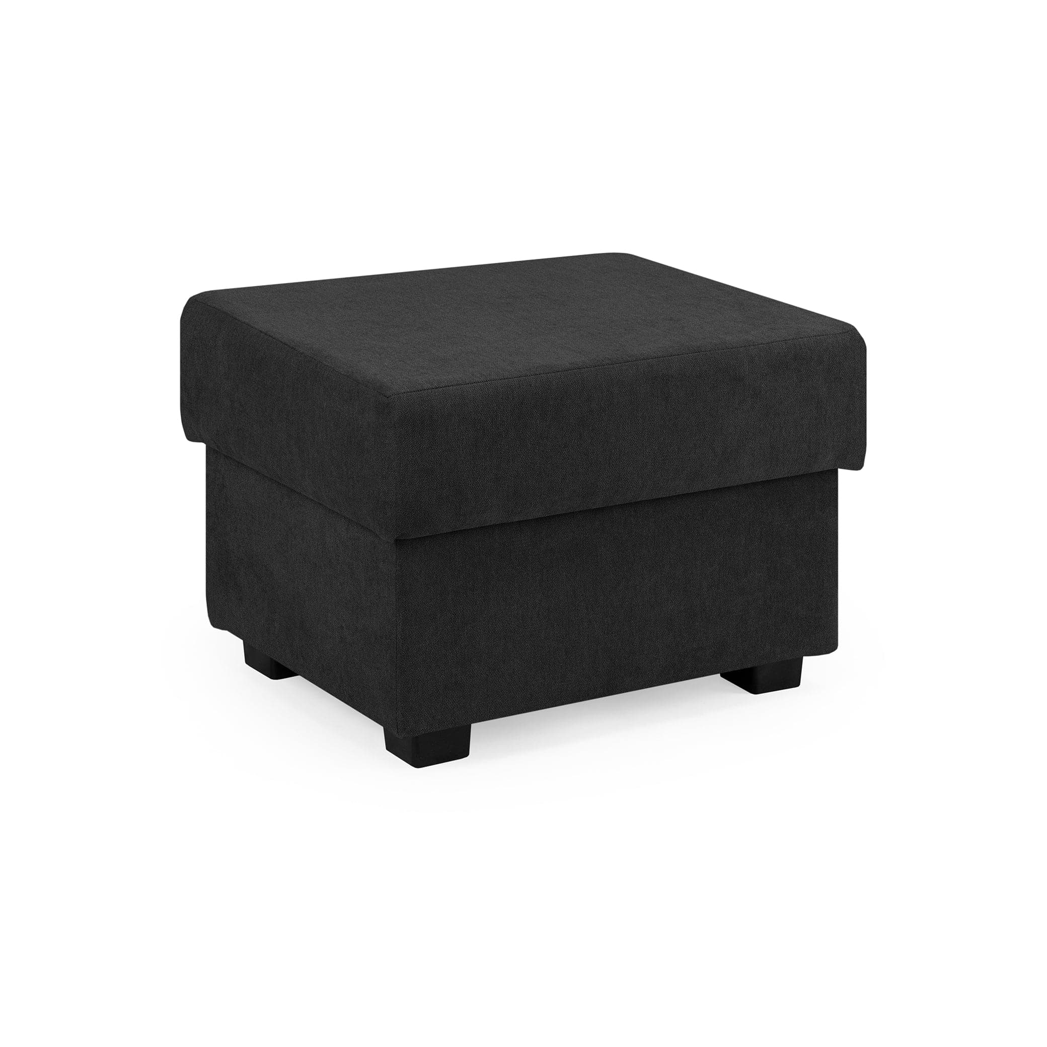 Jude Fullback Sofa Black Footstool - front view (7026796036160)