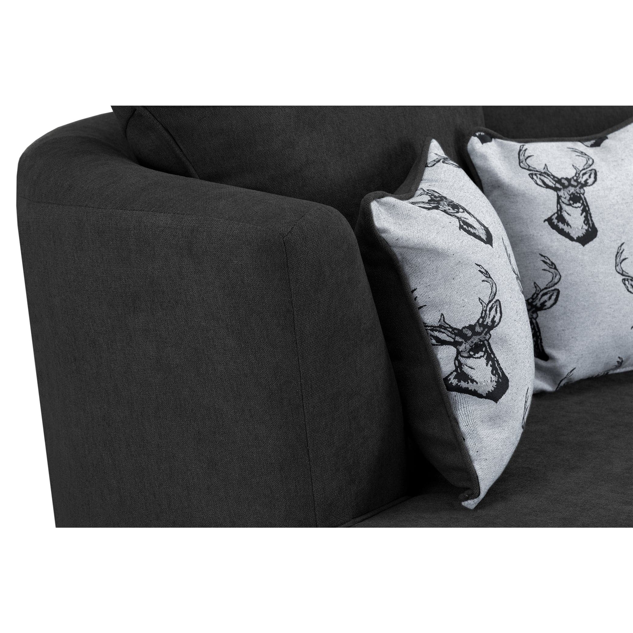 Jude Fullback Sofa Black Swivel Chair - armrest view (7026788499520)