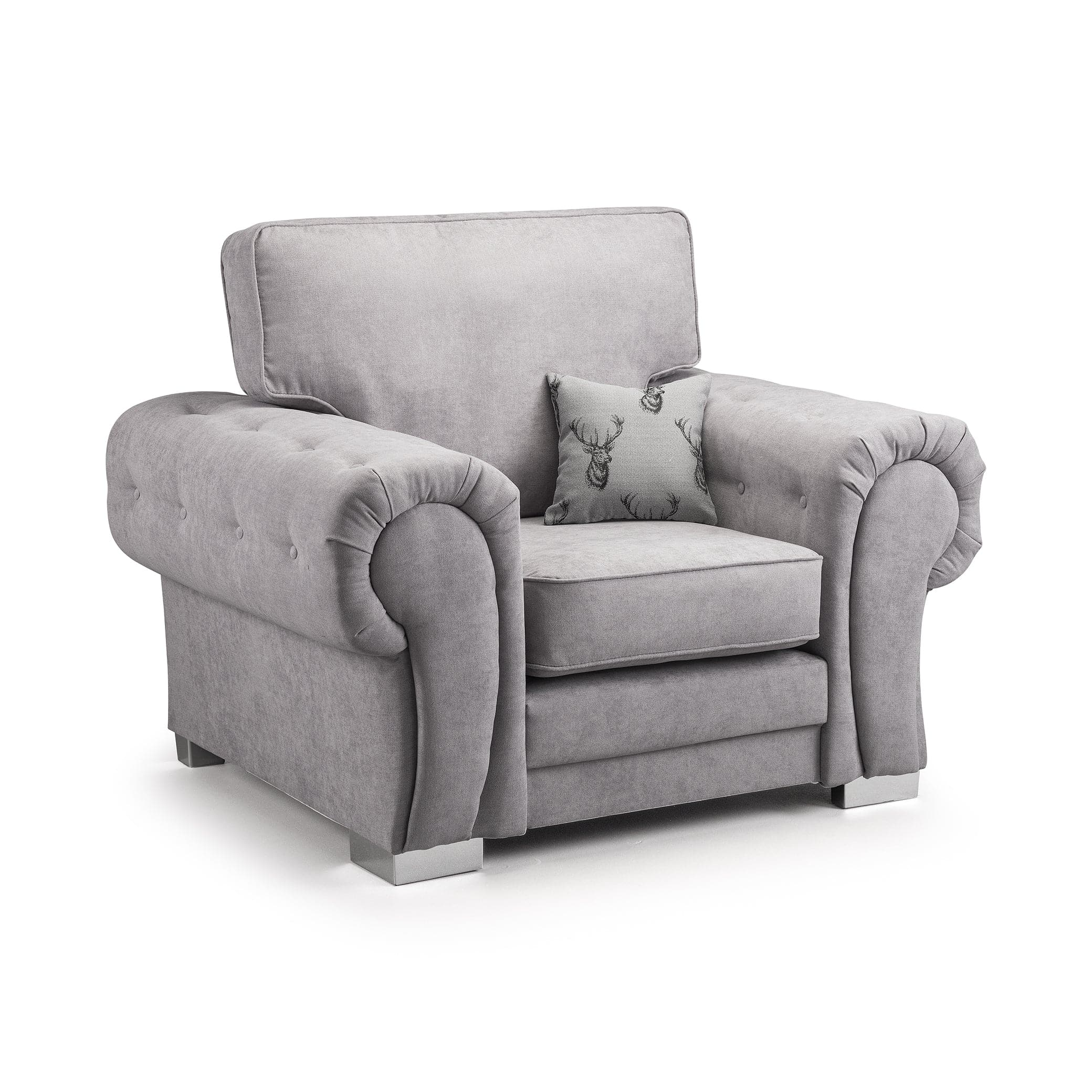 Jude Fullback Sofa Grey Armchair - front view (7026594349120)