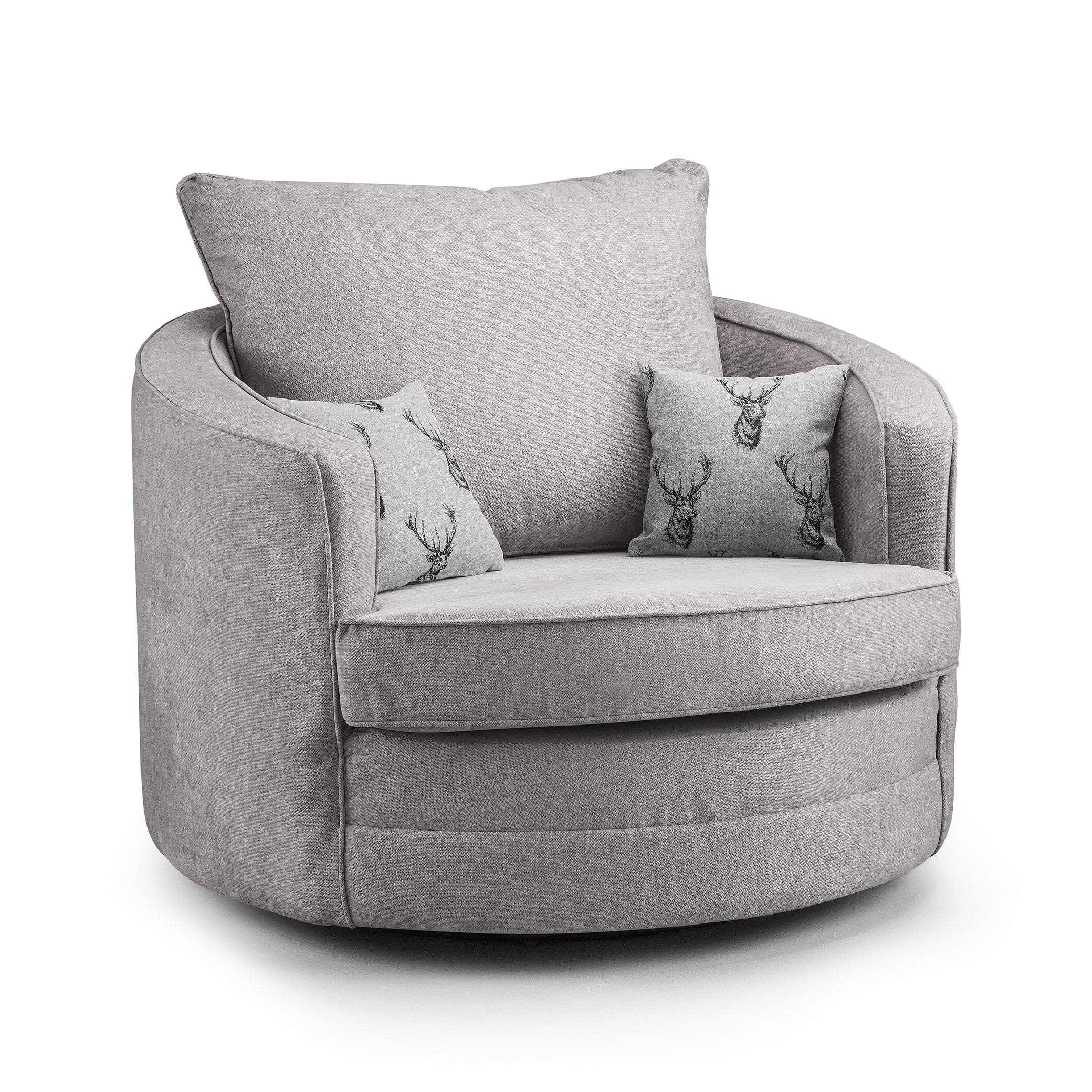 Jude Fullback Sofa Grey Swivel Chair - front view (7026781913152)