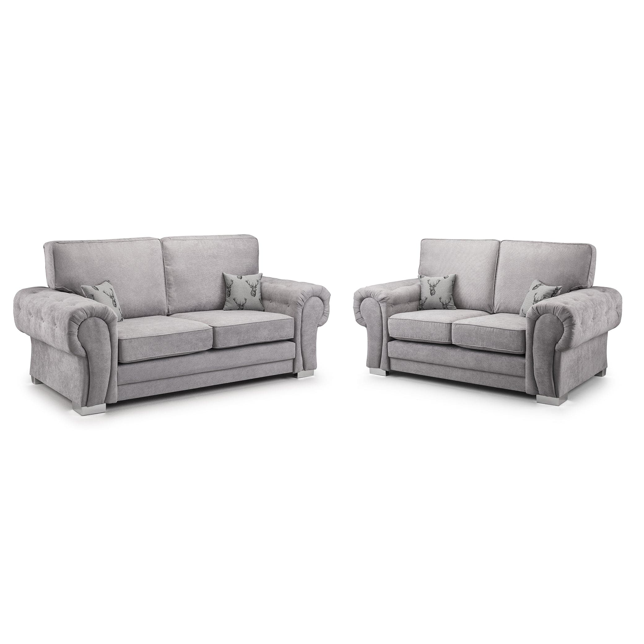 Jude Fullback Sofa Grey Three Plus Two Set - front view (7026592415808)