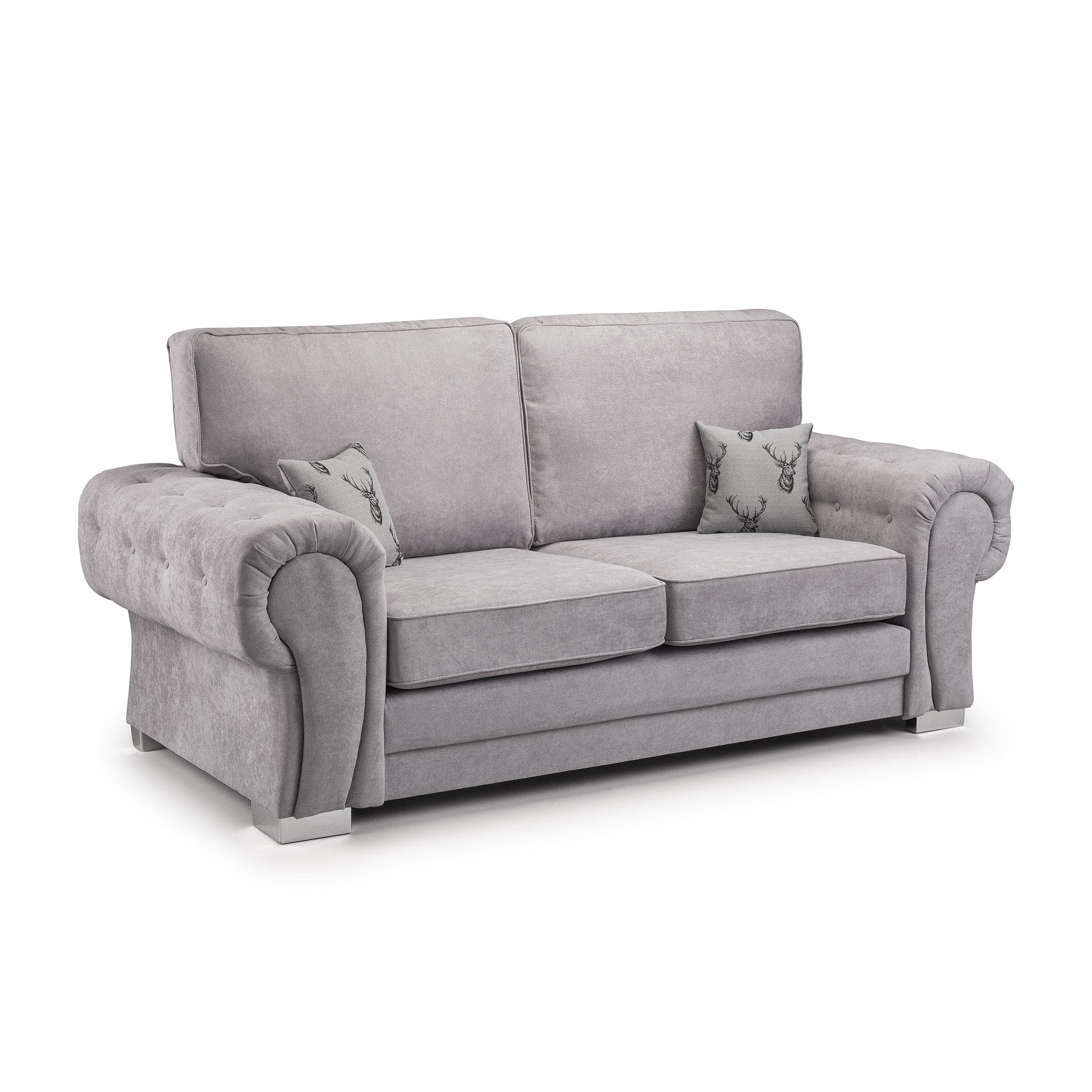 Jude Fullback Sofa Grey Three Seater - front view (7026591072320)