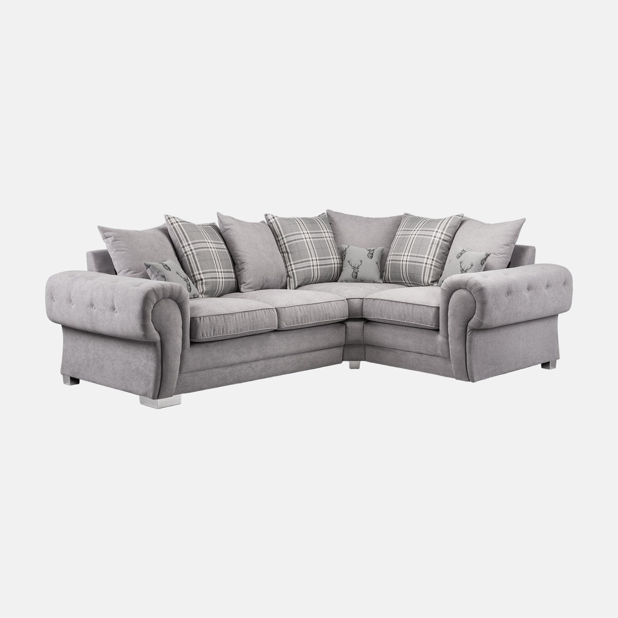 Jude Grey RH Corner Sofa - front view (7026802163776)