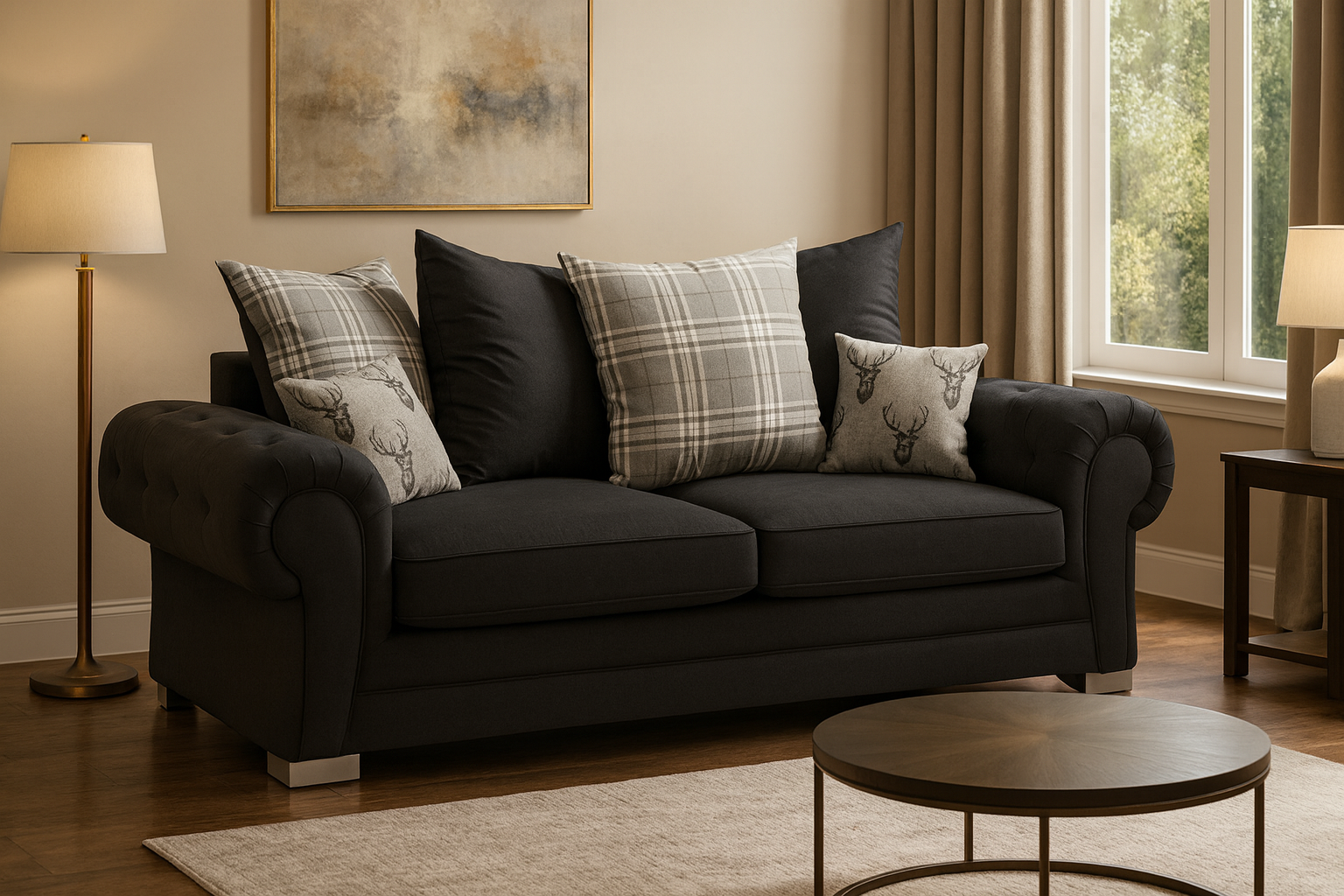 Jude Scatterback Sofabed Black 3 Seater (7026812026944)