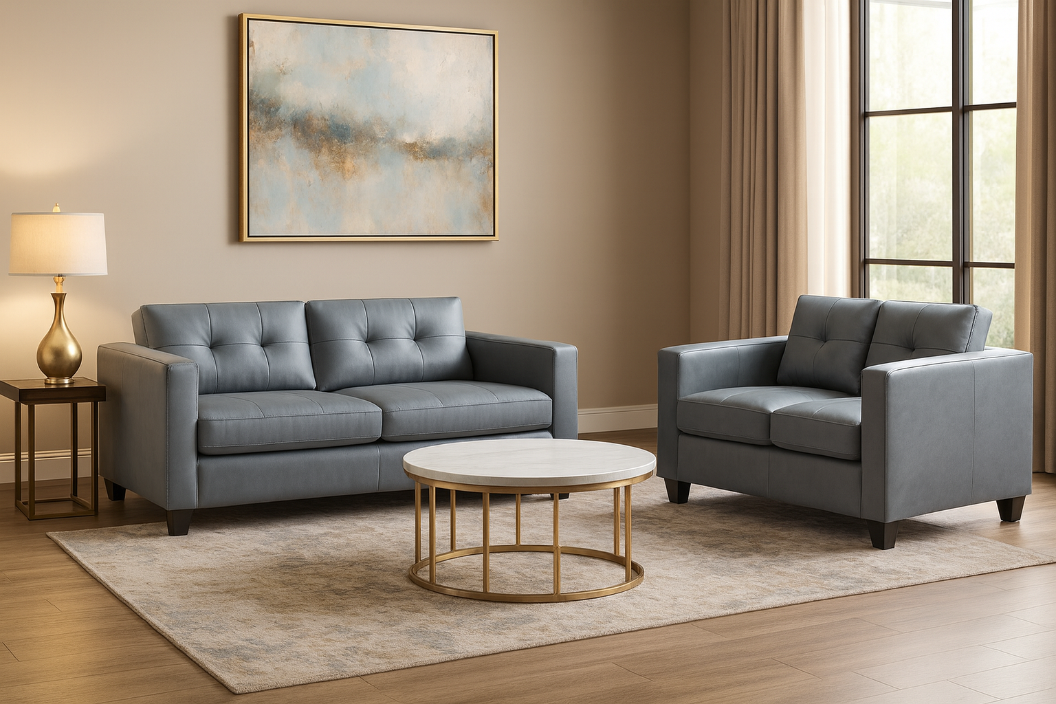 Kew 3+2 Sofa Set in Grey (7023852748864)