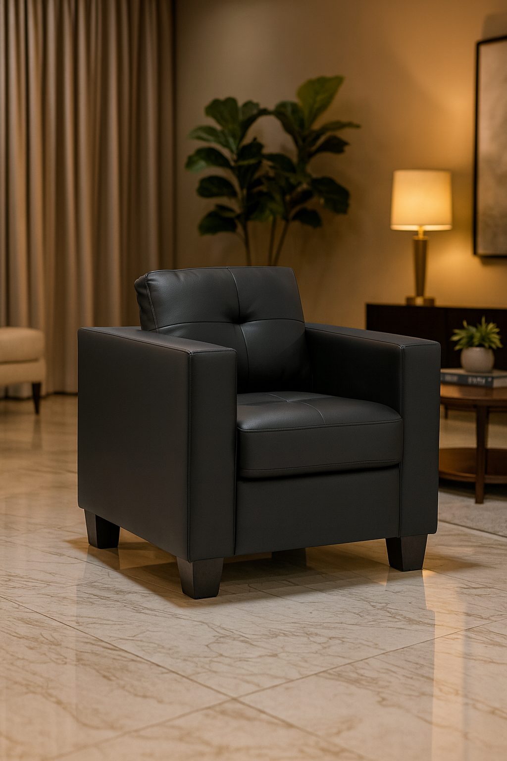 Kew Armchair in Black (7023851864128)