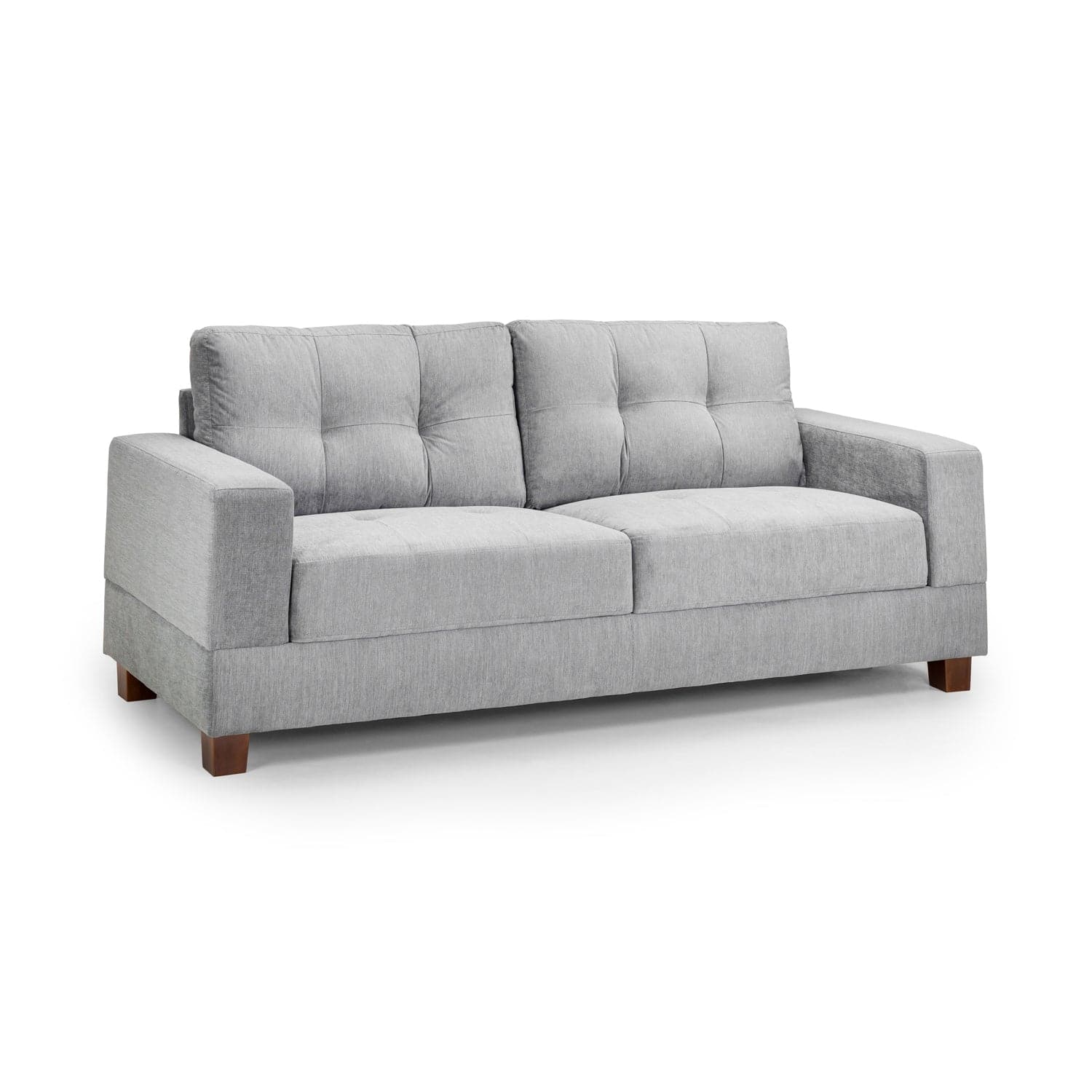 Kew Three Seater Sofa in Grey Fabric - front view (7023870967872)