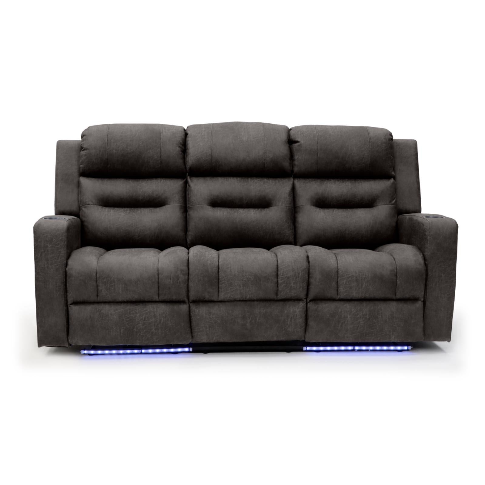 Leo Tech Brown 3 Seater Recliner Sofa,5 (15320508301690)
