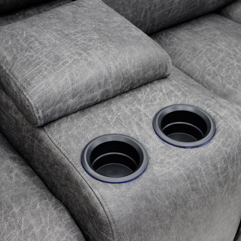 Leo Tech Recliner Sofa Grey 2 Seater,7 (15320508367226)