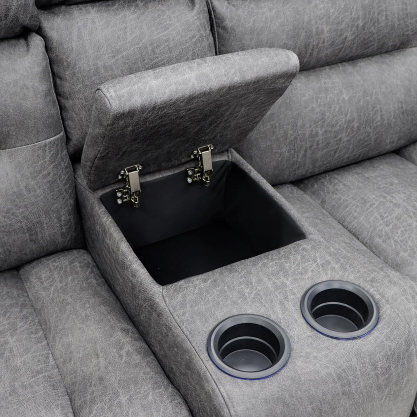 Leo Tech Recliner Sofa Grey 2 Seater,8 (15320508367226)