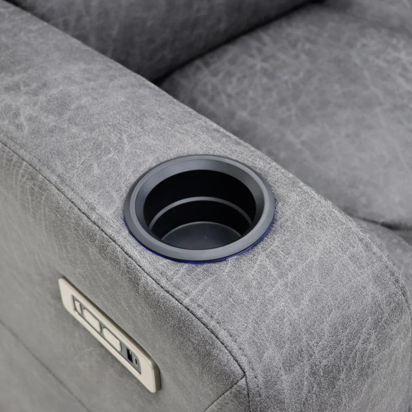 Leo Tech Recliner Sofa Grey 2 Seater,9 (15320508367226)