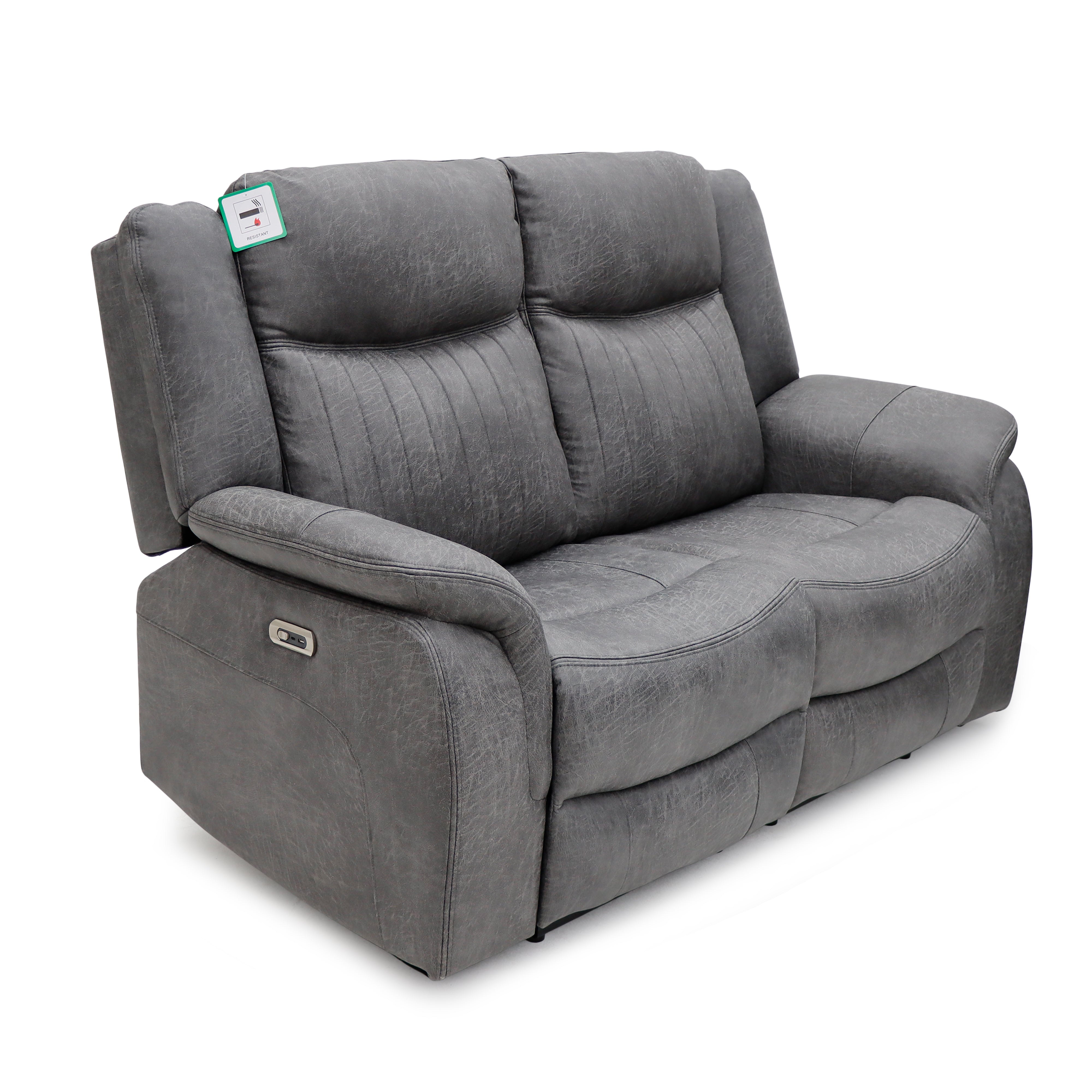 Strand Electric Recliner Sofa Grey 2 Seater - AMC Furniture