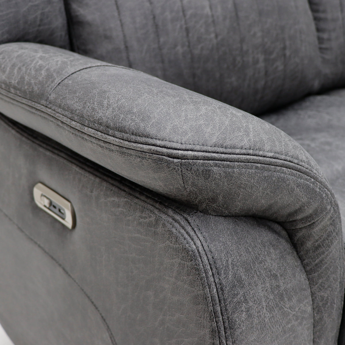 Strand Electric Recliner Sofa Grey 3 Seater - AMC Furniture