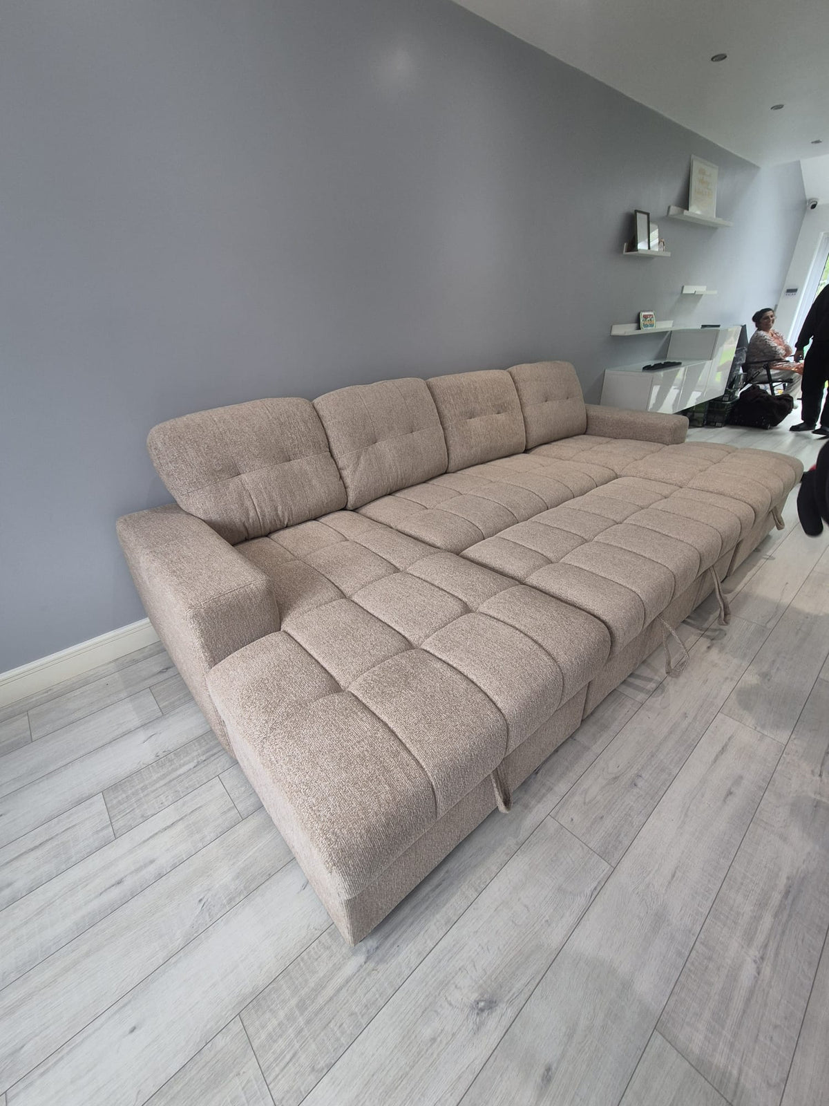 Amalfi U Shape Sofa Bed in Beige