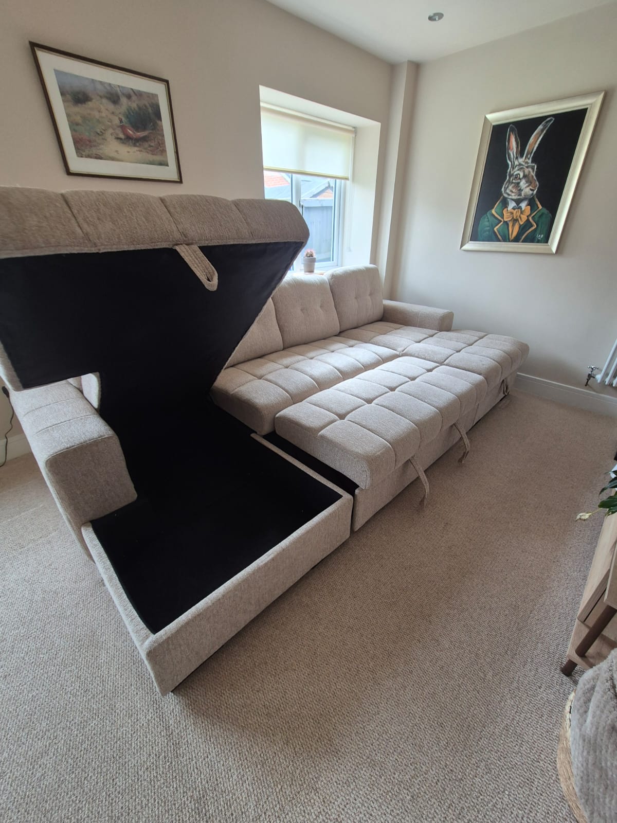 Amalfi U Shape Sofa Bed in Beige