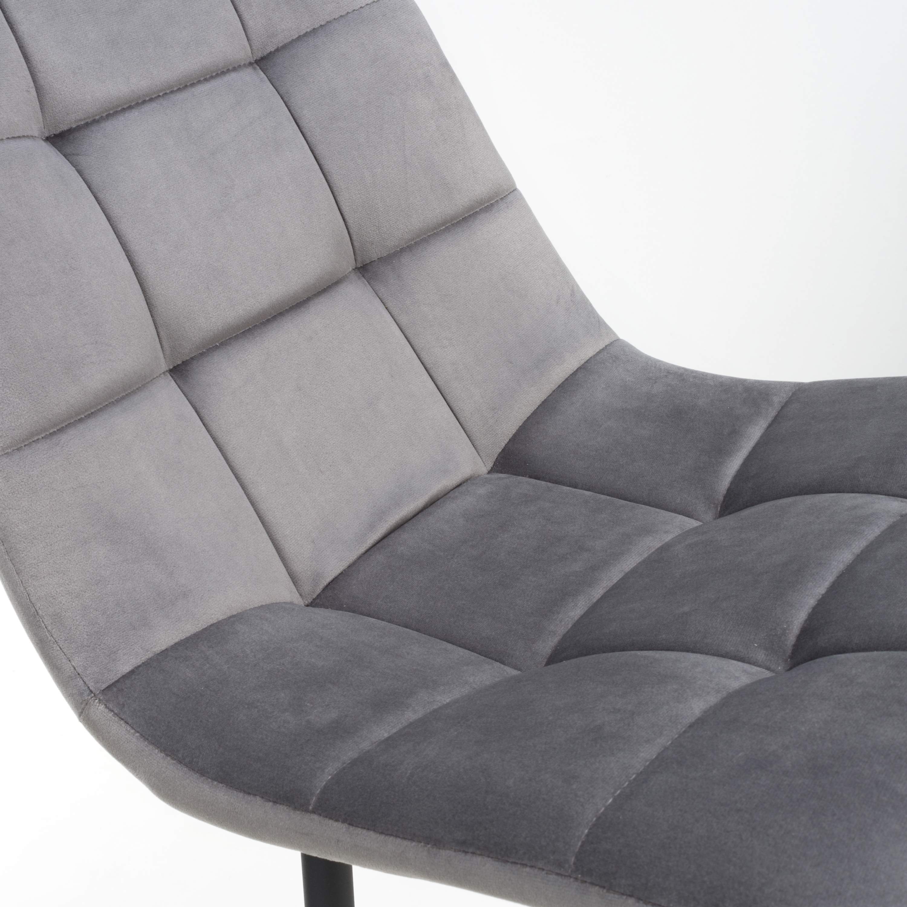 Loft Brushed Velvet Grey Dining Chair -  view 1 (7033887326272)