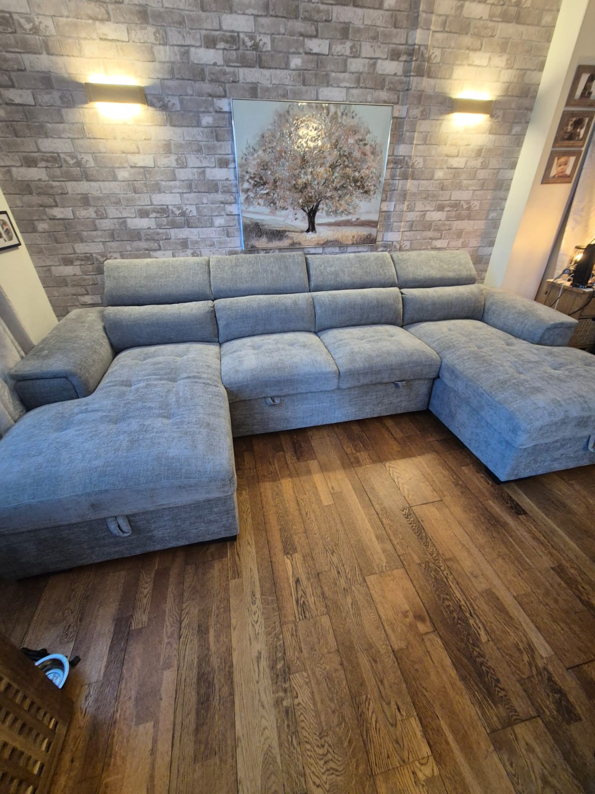 Luna U Shape Corner Sofabed Grey