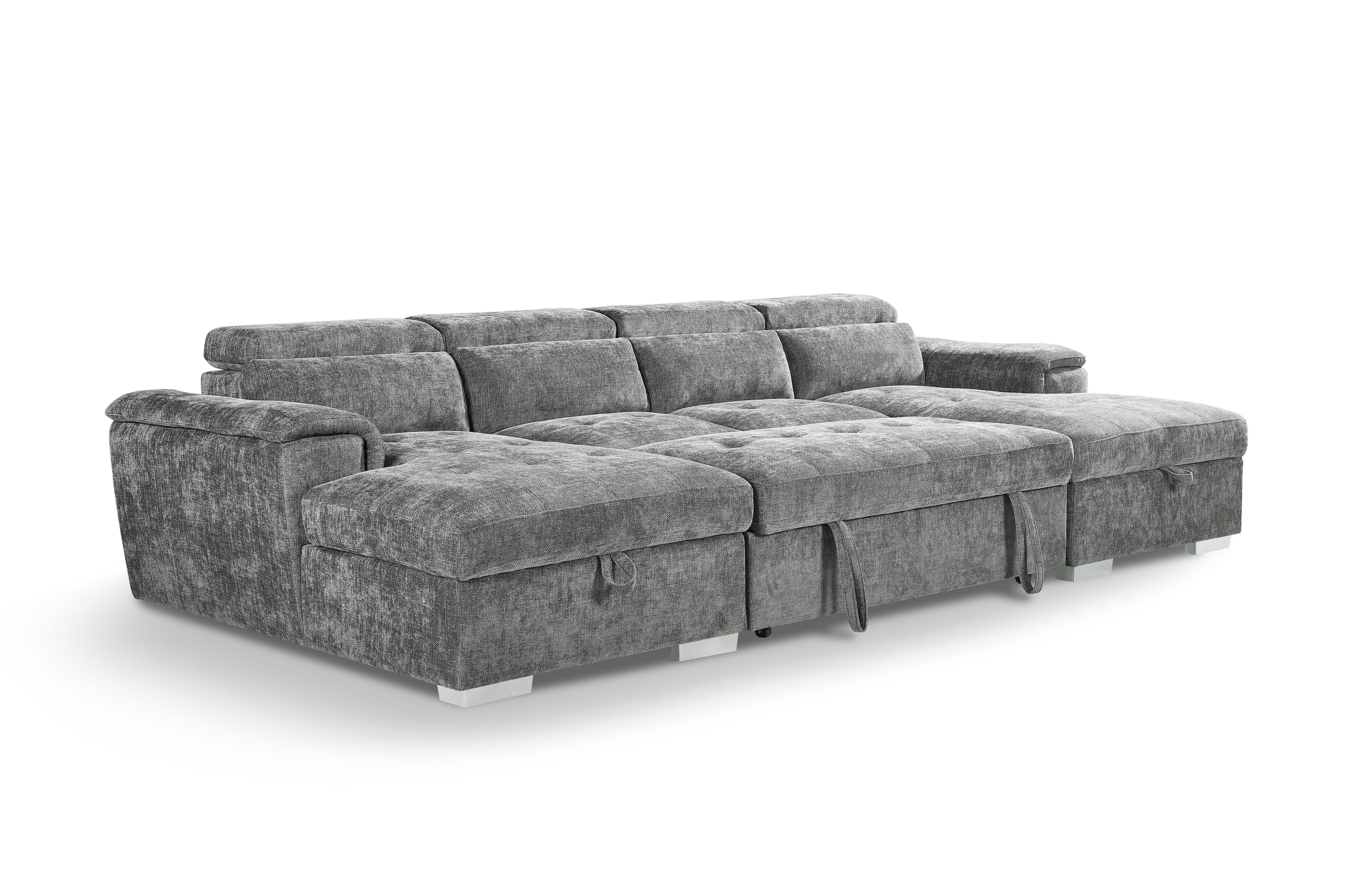 Luna U Shape Corner Sofabed-side view