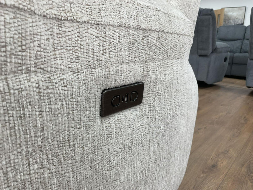 Lyra Electric Recliner Beige 2 Seater, back view (15320511021434)