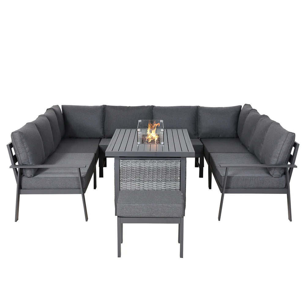Cadiz U Shape Sofa Set with Firepit Table - AMC Furniture