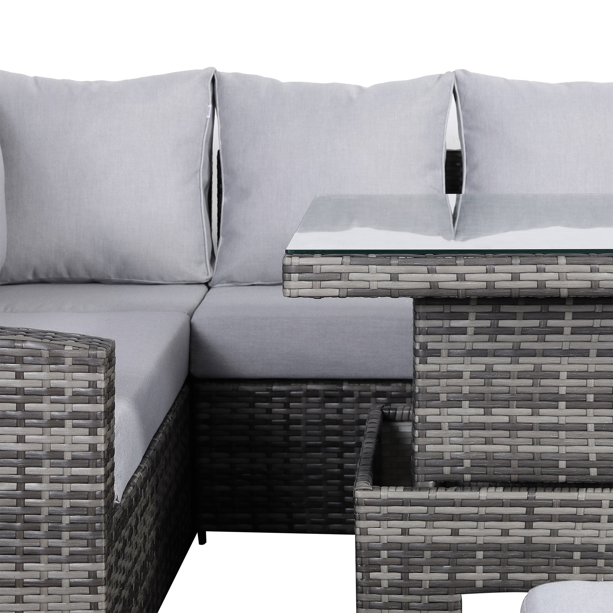 Sorrento Corner Dining Set in Rustic Grey (Left Hand) - AMC Furniture