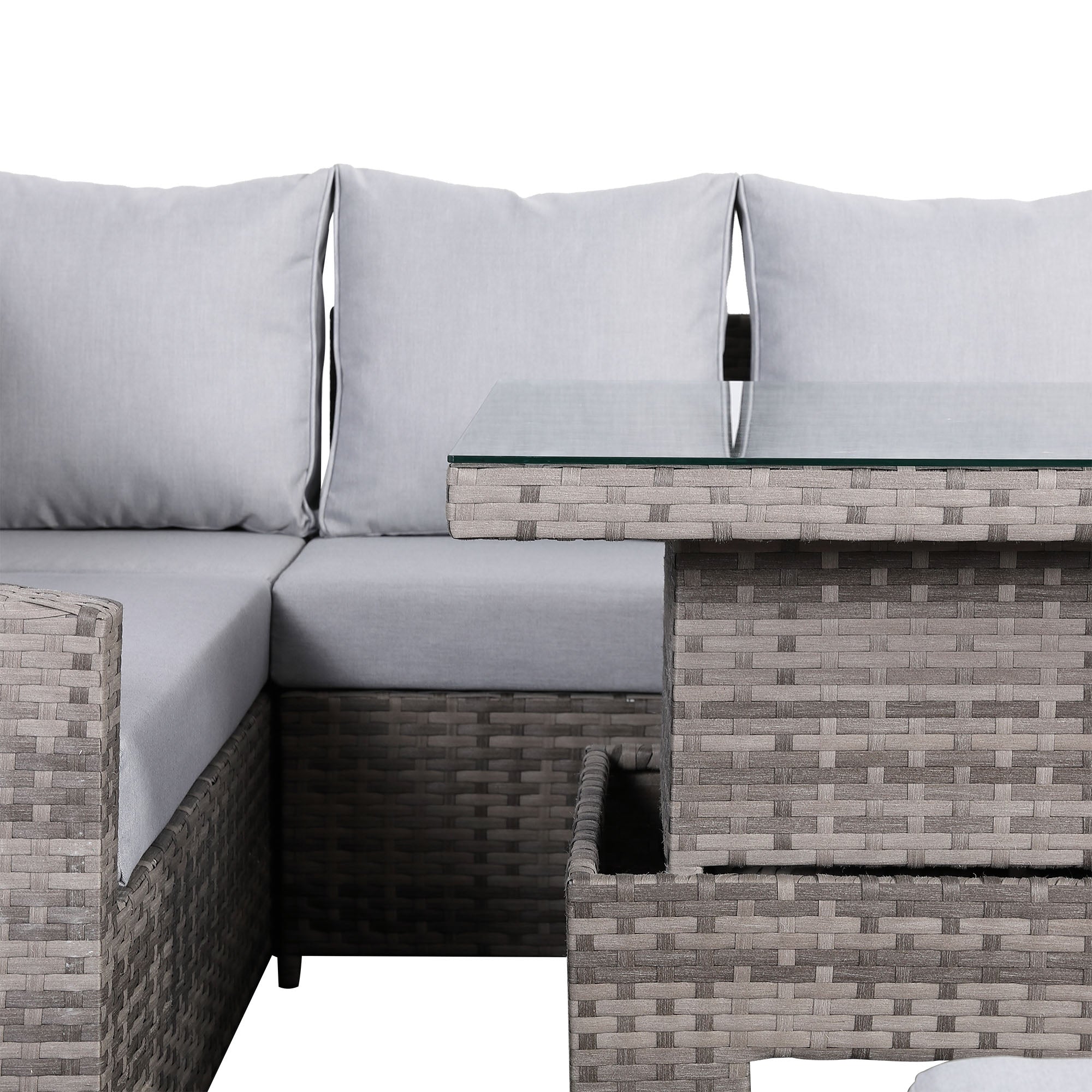 Sorrento Corner Dining Set with Rising Table in Mixed Grey - AMC Furniture